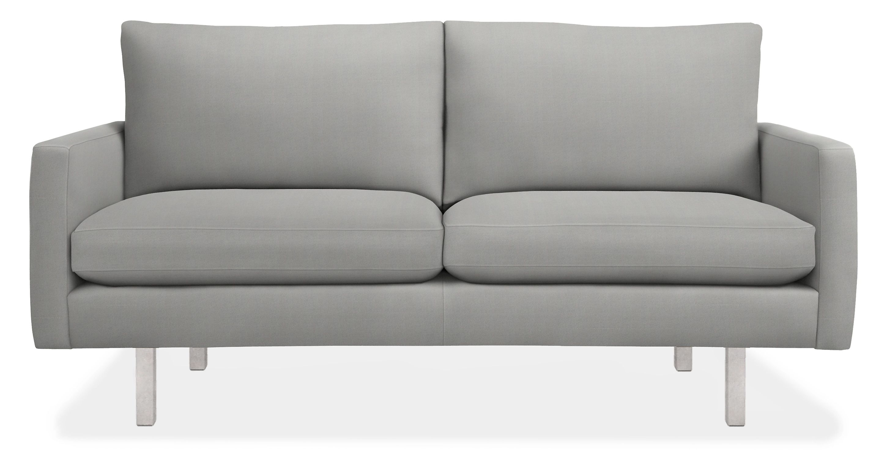 Jasper 71" Loveseat in Dawson Grey with Stainless Steel Legs