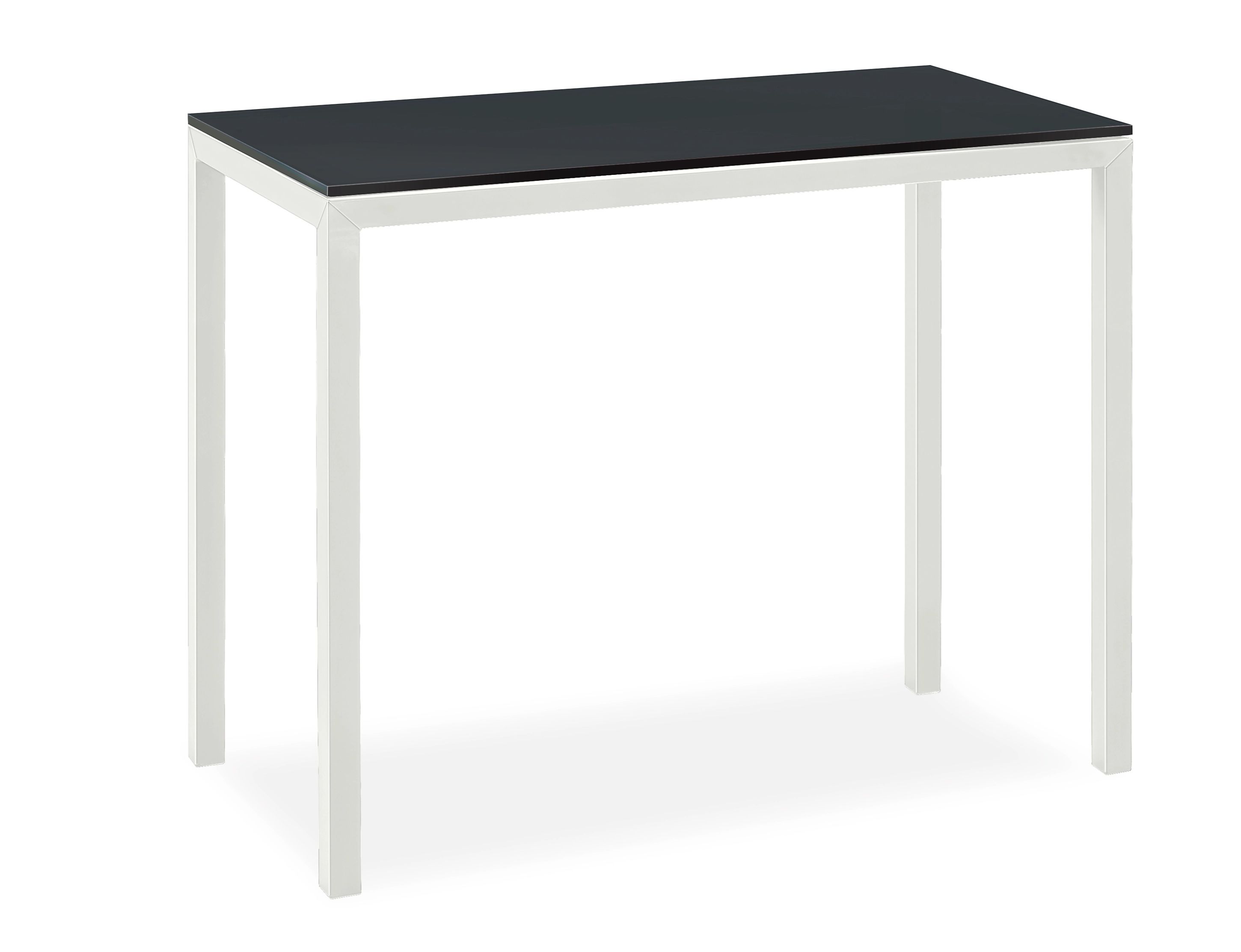 Parsons 24w 12d 24h Outdoor Side Table in 1.5" White w/Smoked Glass Top