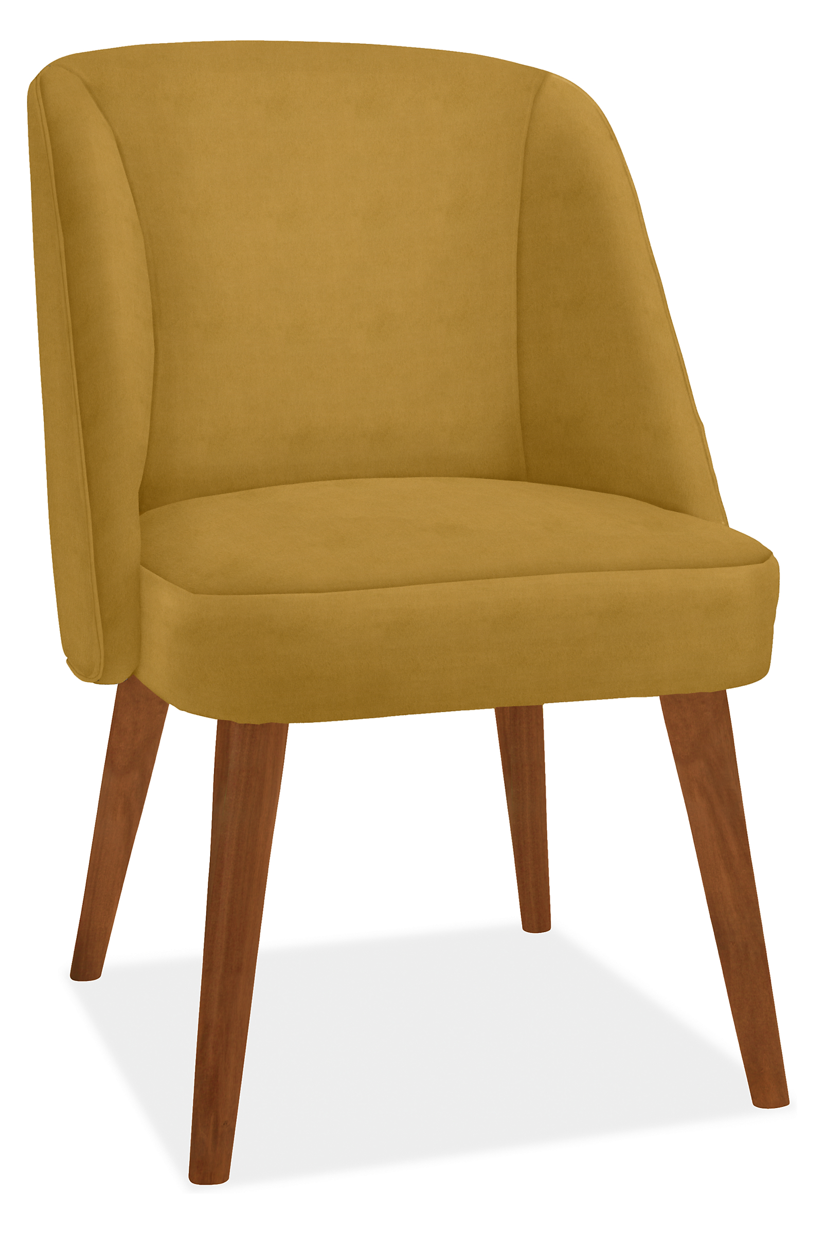 Cora Side Chair in View Mustard with Mocha Legs
