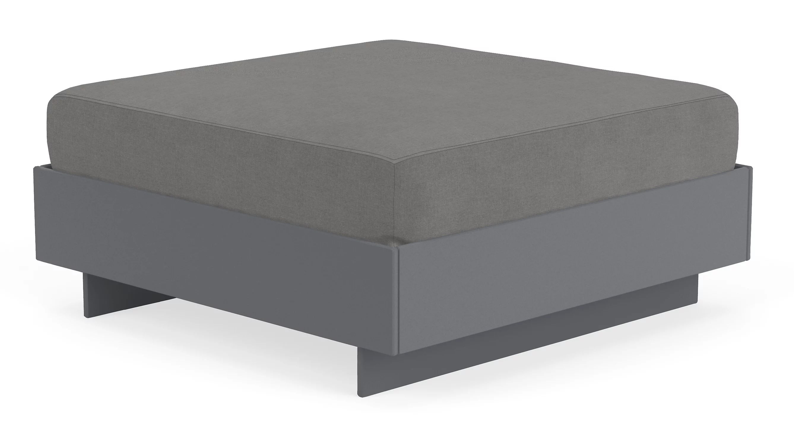 Omni 37w 37d 18h Ottoman in Sunbrella Canvas Slate with Grey HDPE Frame
