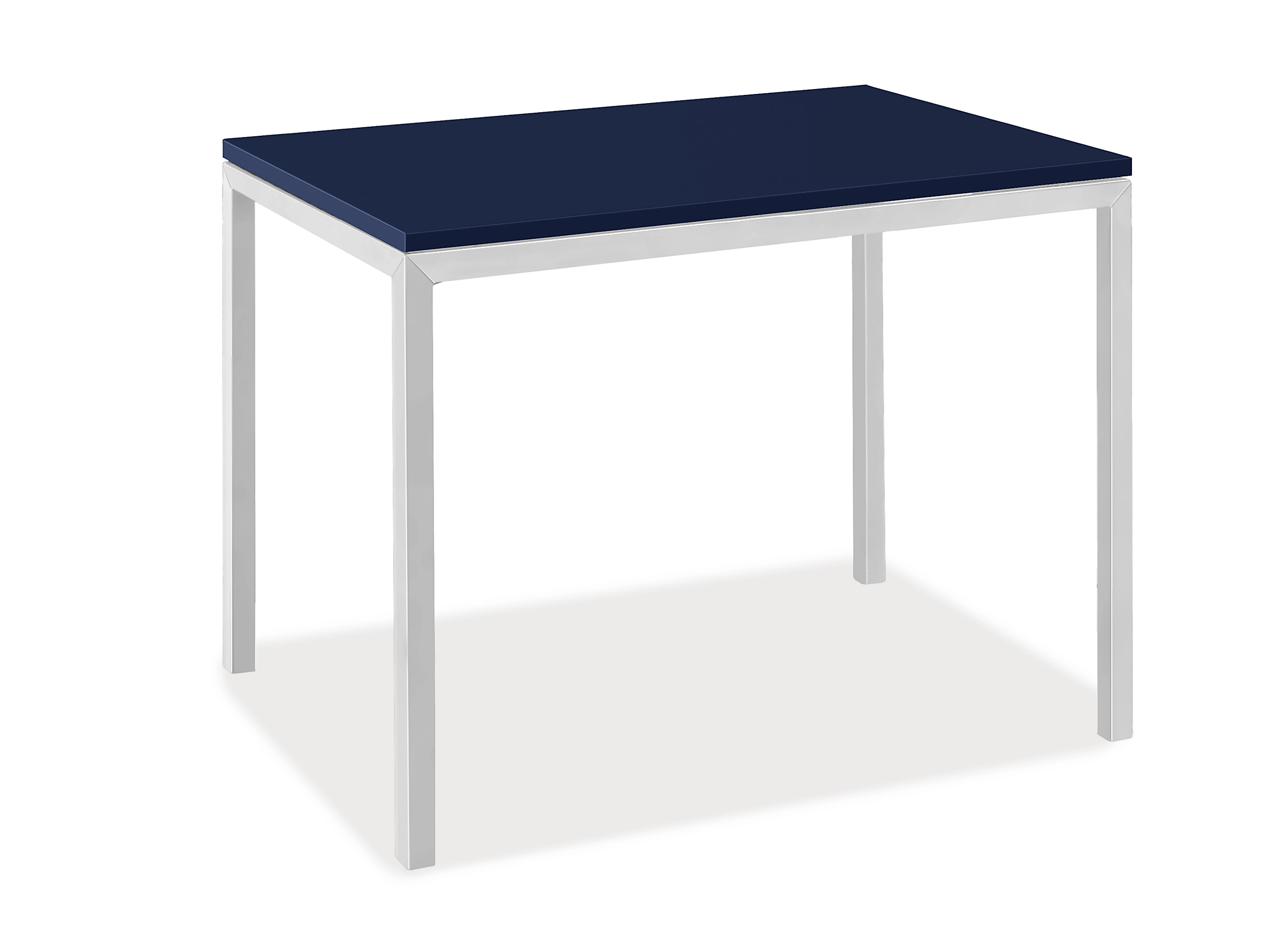 Parsons 30w 20d 24h Outdoor Side Table 1" Leg in SS w/Navy HDPE Top