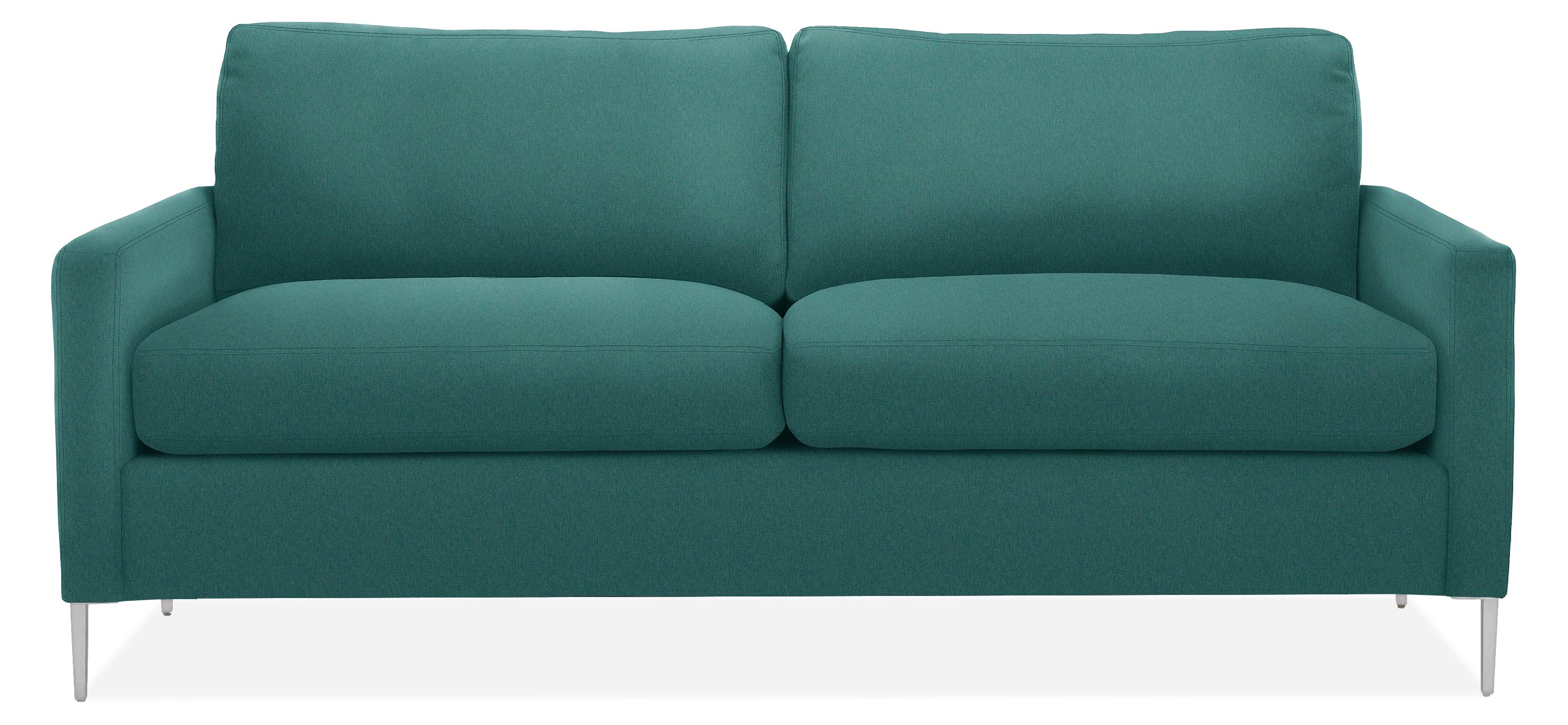 Tomas 80" Sofa in Pelham Haze with Tapered Aluminum Legs