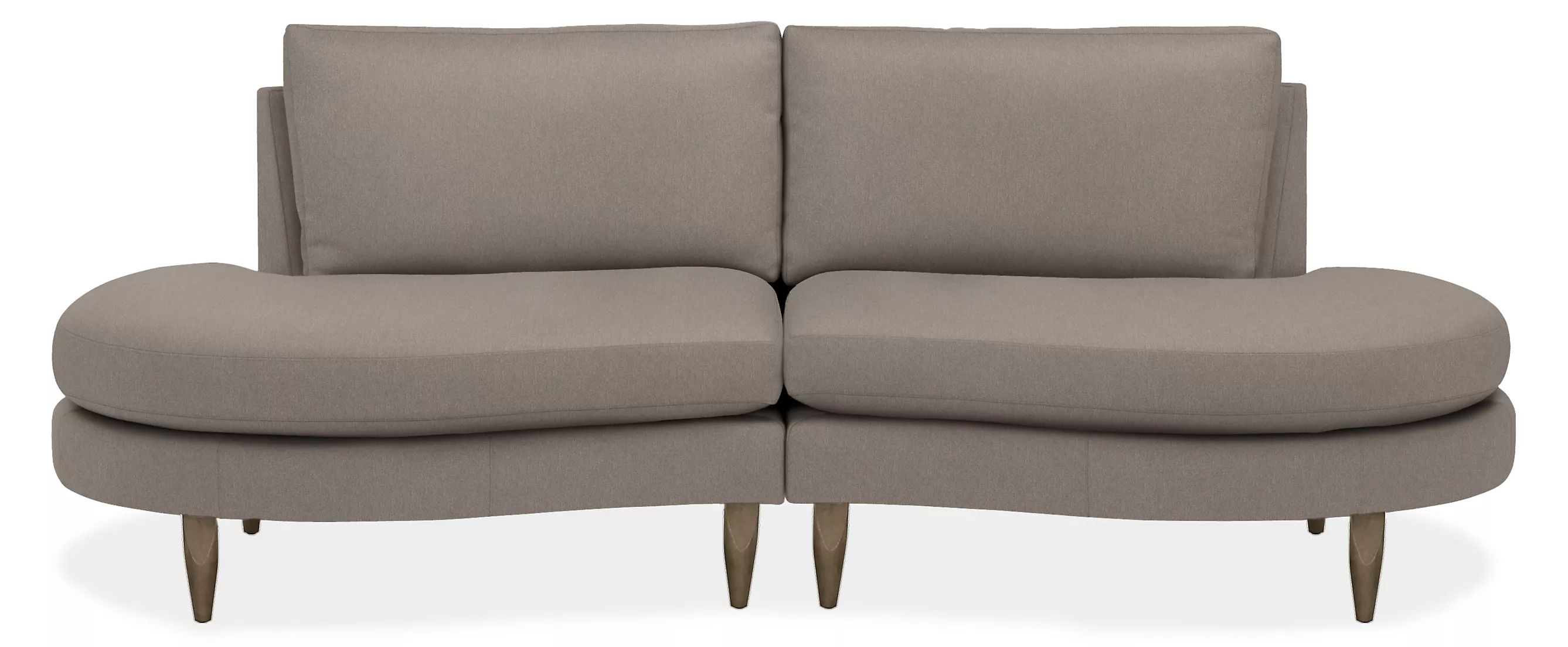 Jasper 98" Two-Piece Sofa in Dawson Cement w/Charcoal Legs