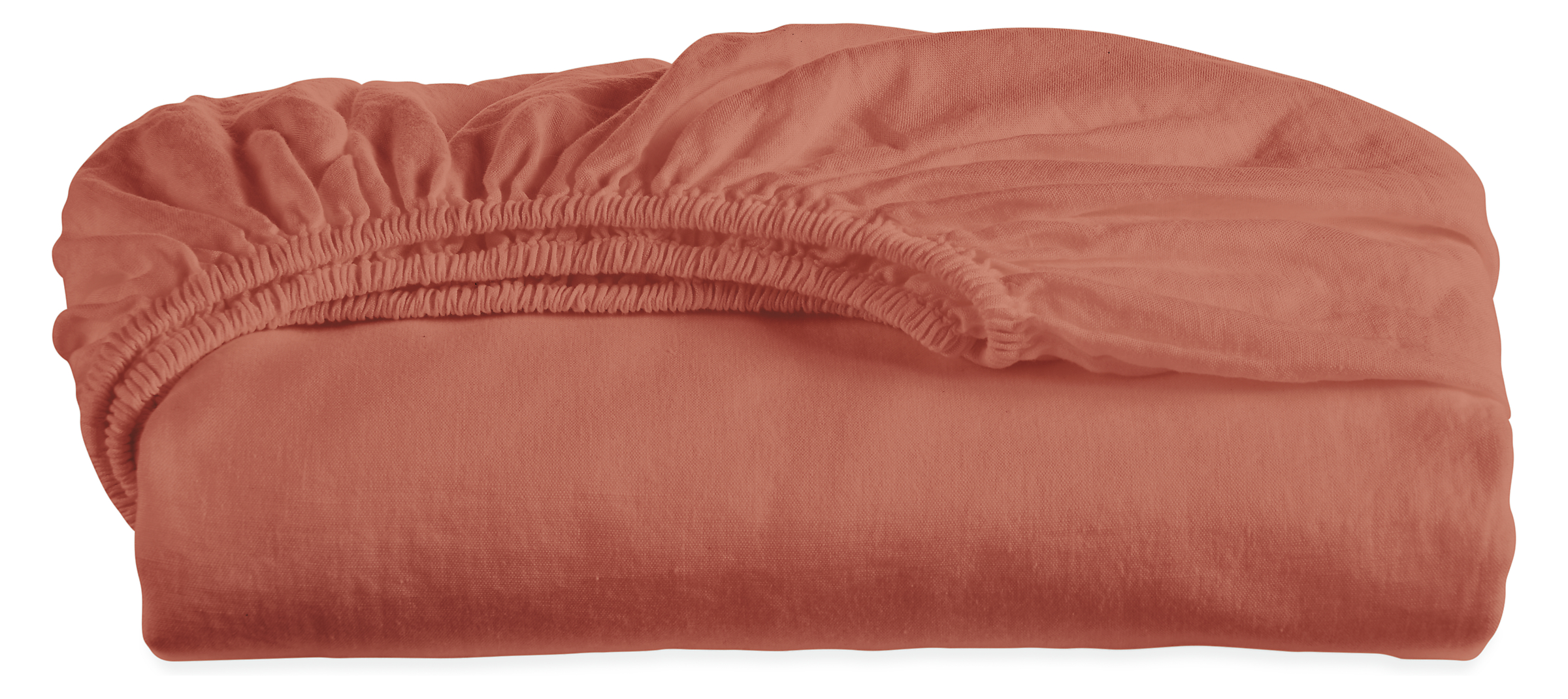 Relaxed Linen Queen Fitted Sheet in Brick