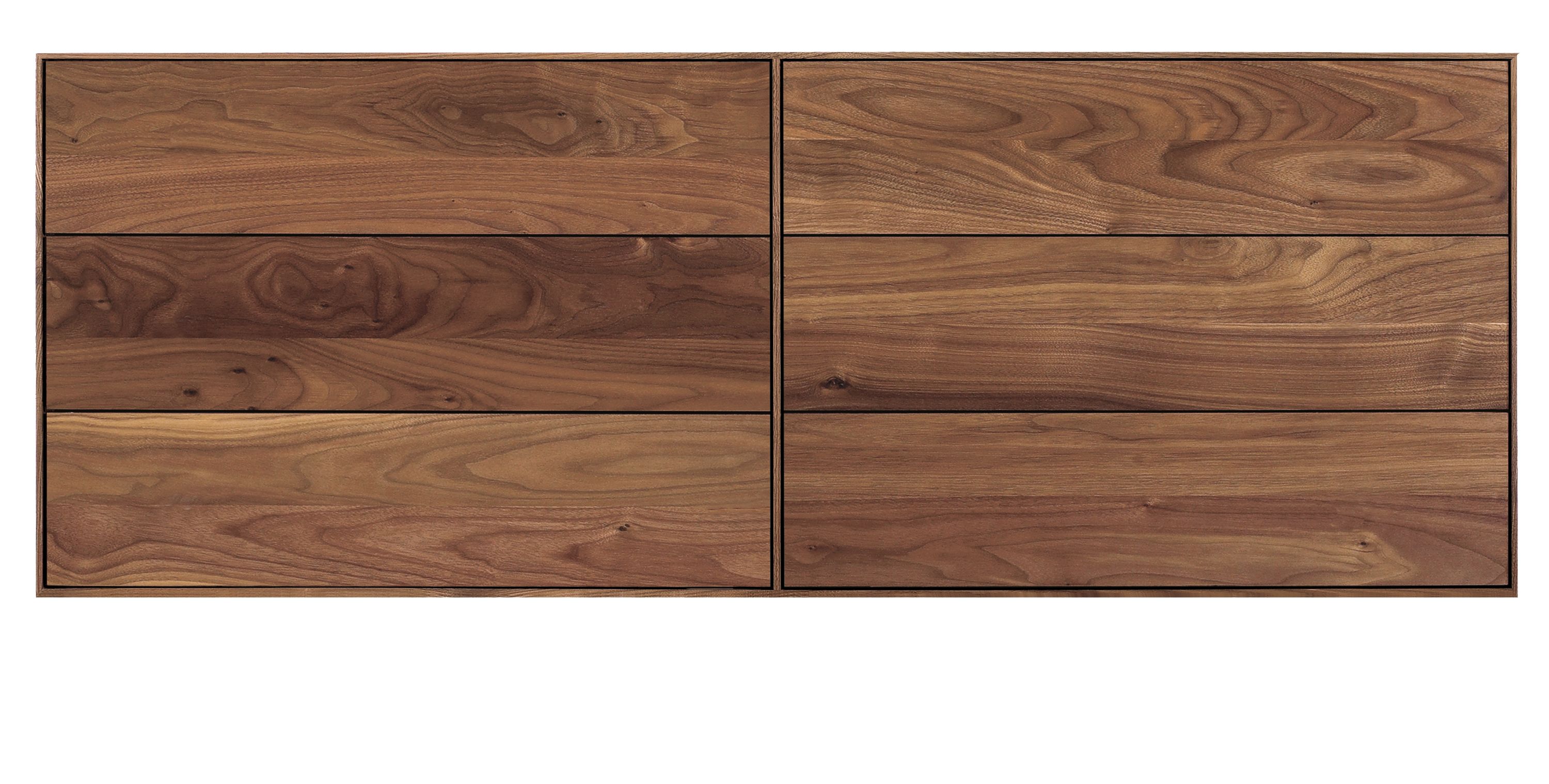 Hudson 60w 20d 28h Six-Drawer Dresser with Wood Base