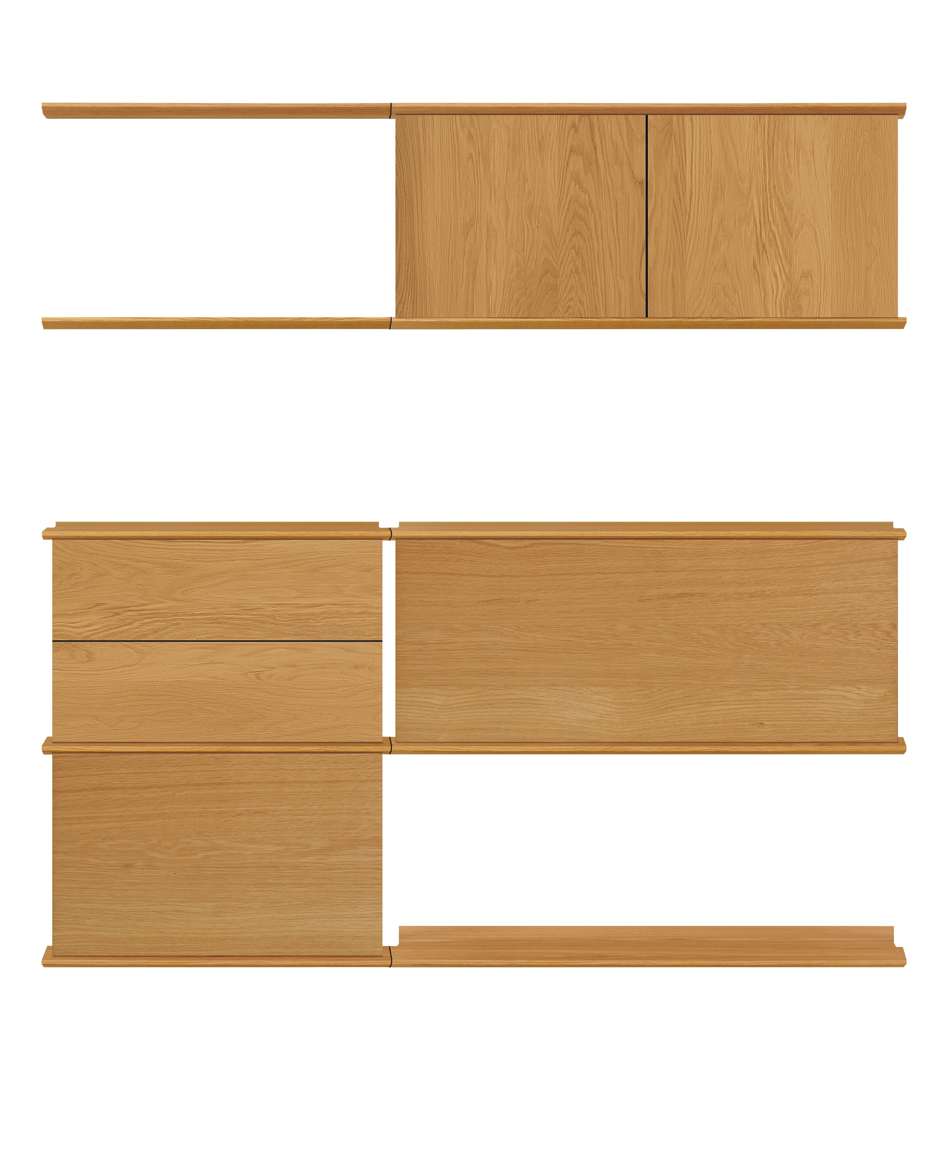 Beam Bookcase Wall Unit with Desk