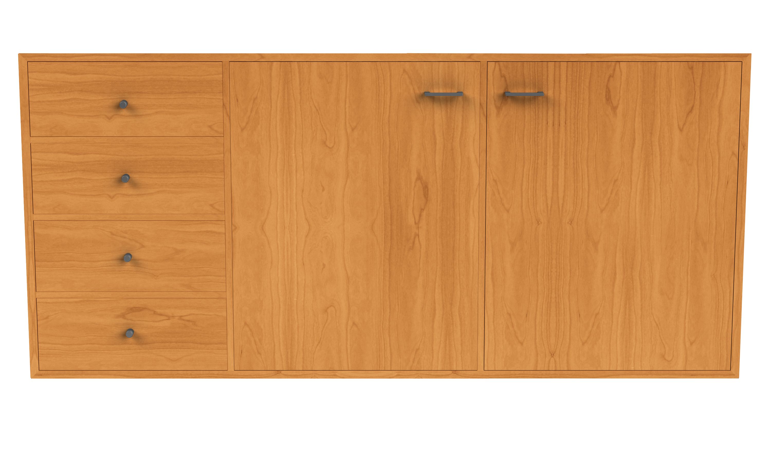 Linear Storage Cabinets with Refrigerator