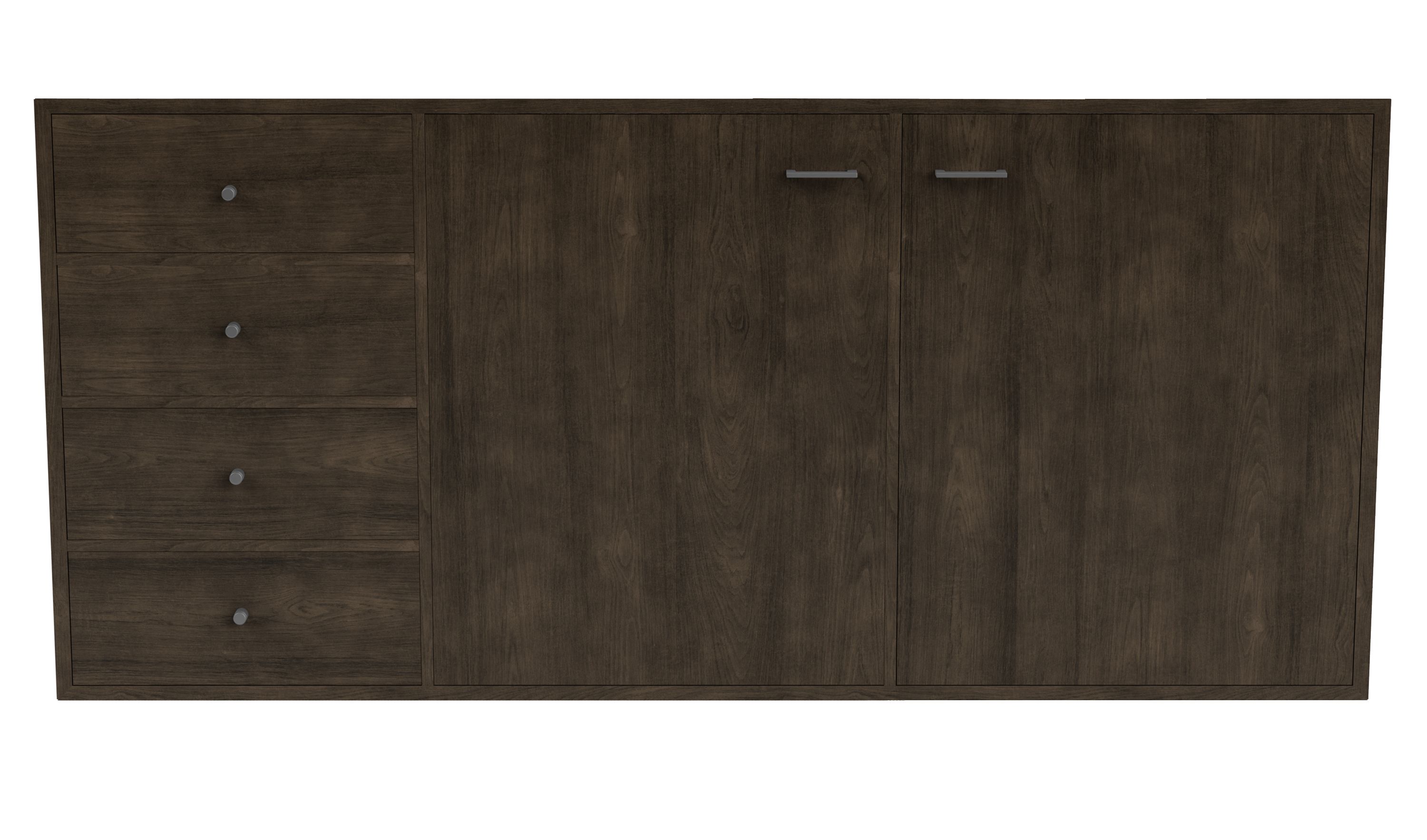 Linear Storage Cabinets with Refrigerator