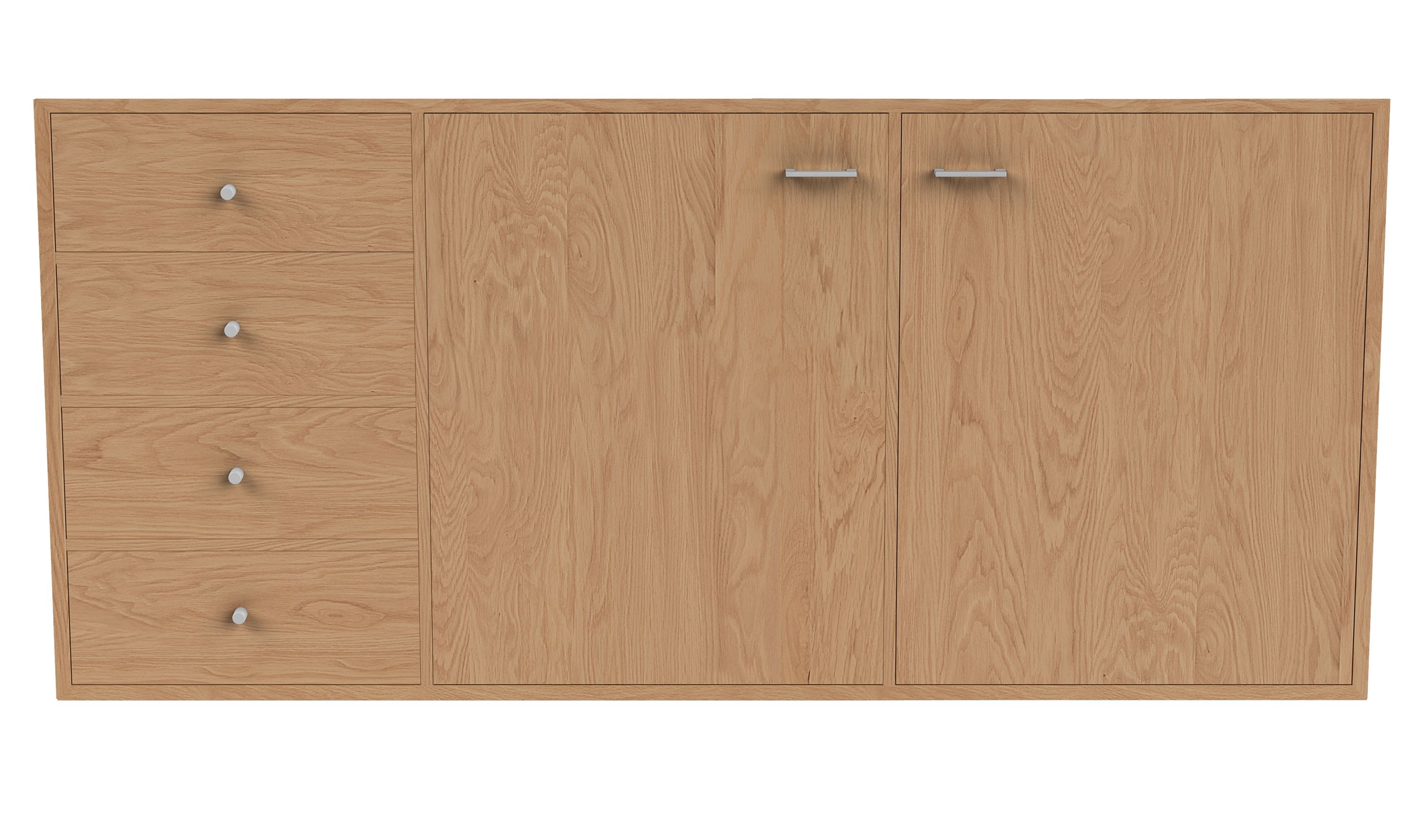 Linear Storage Cabinets with Refrigerator