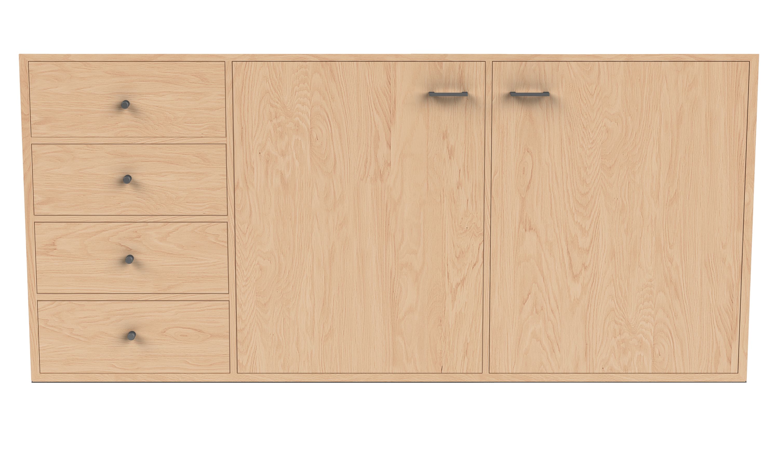 Linear Storage Cabinets with Refrigerator