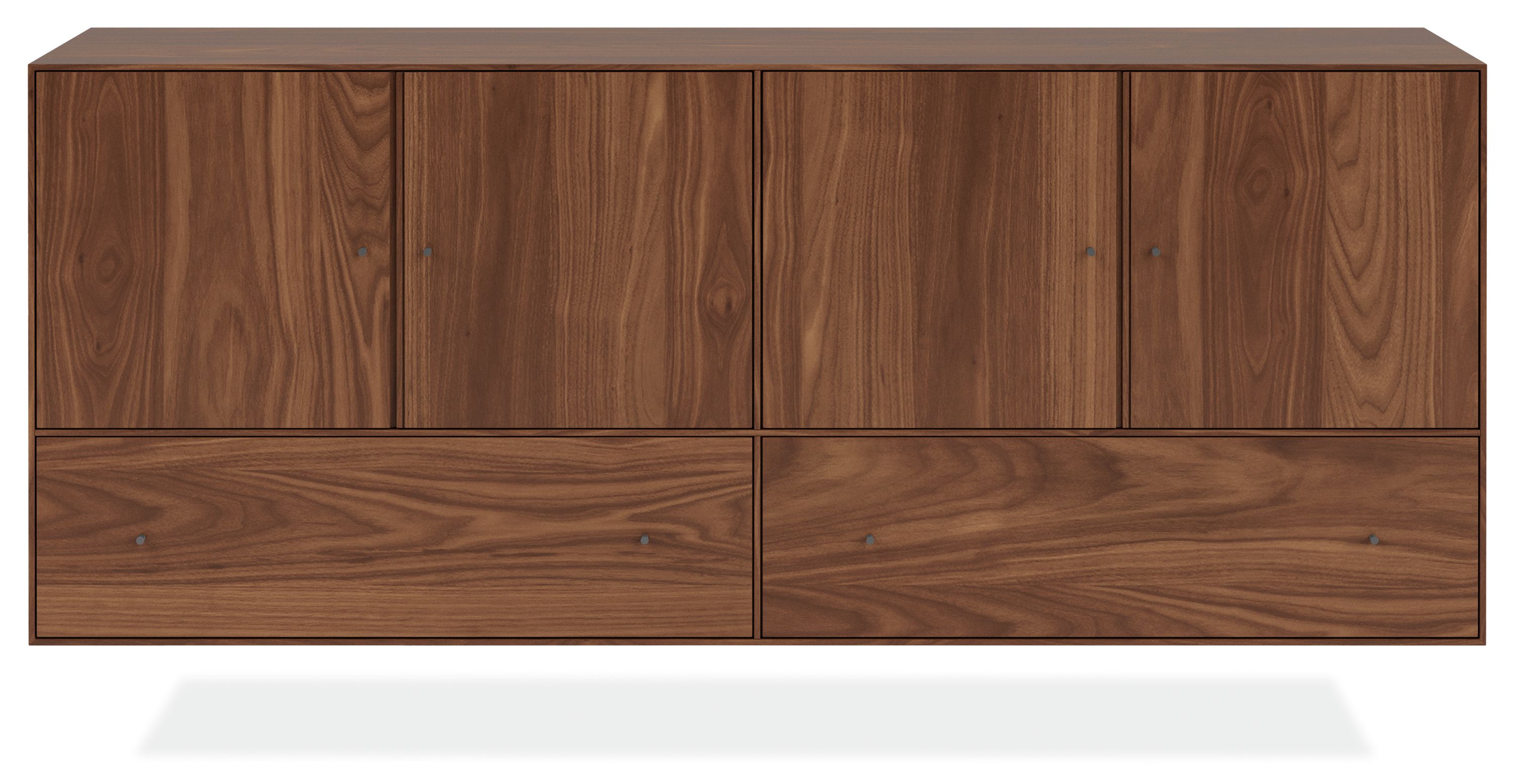 Hudson 72w 18d 35h Storage Cabinet with Wood Base