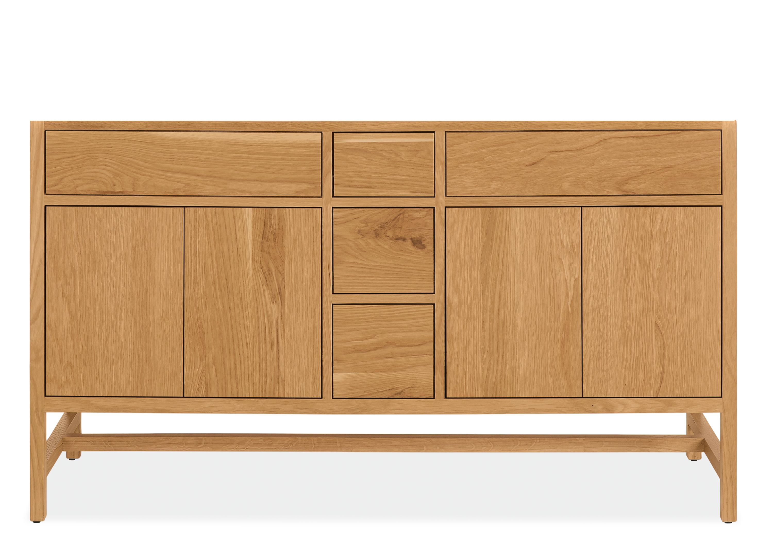 Berkeley 58w Double-Sink Vanity w/No Overhang in White Oak w/Black ...