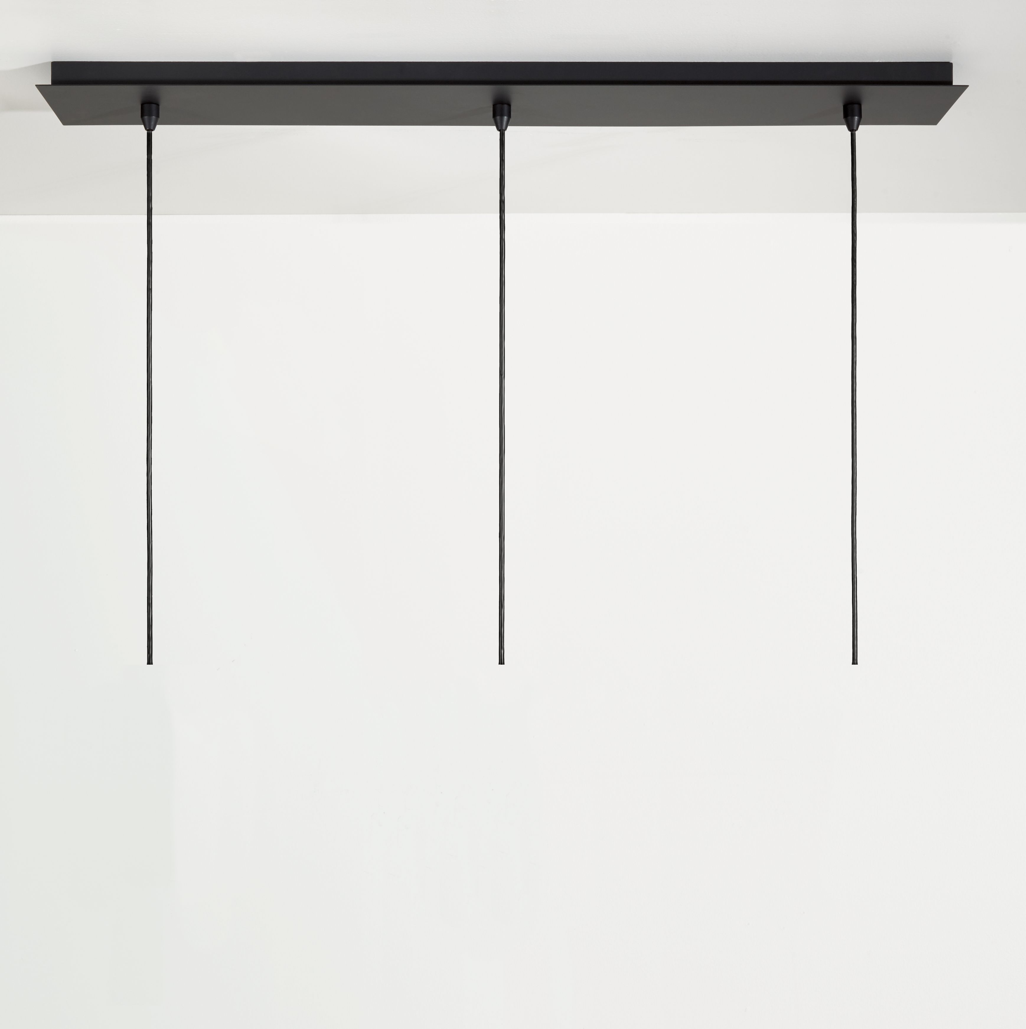 Glow Oval Pendants with Rectangle Ceiling Plate - Set of Three