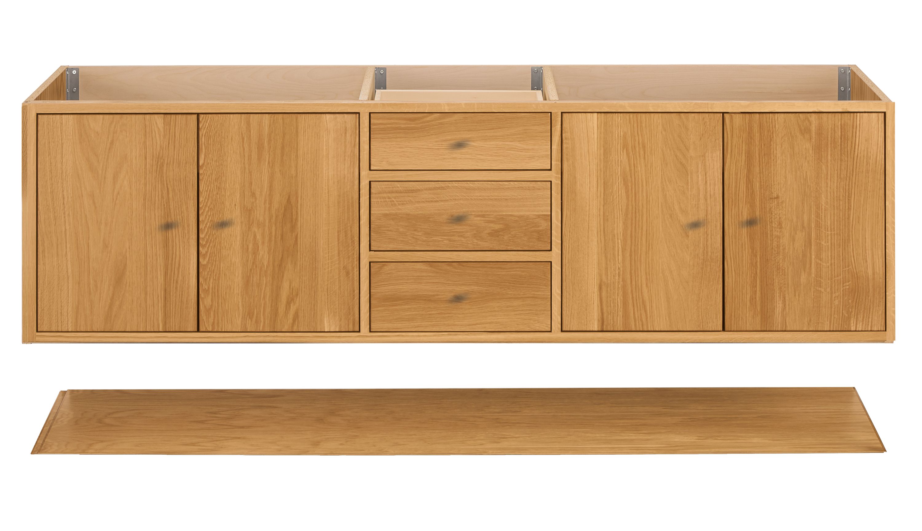 Linear 72w 21.75d 34h Double-Sink Bath Vanity with Shelf & Left & Right Overhang