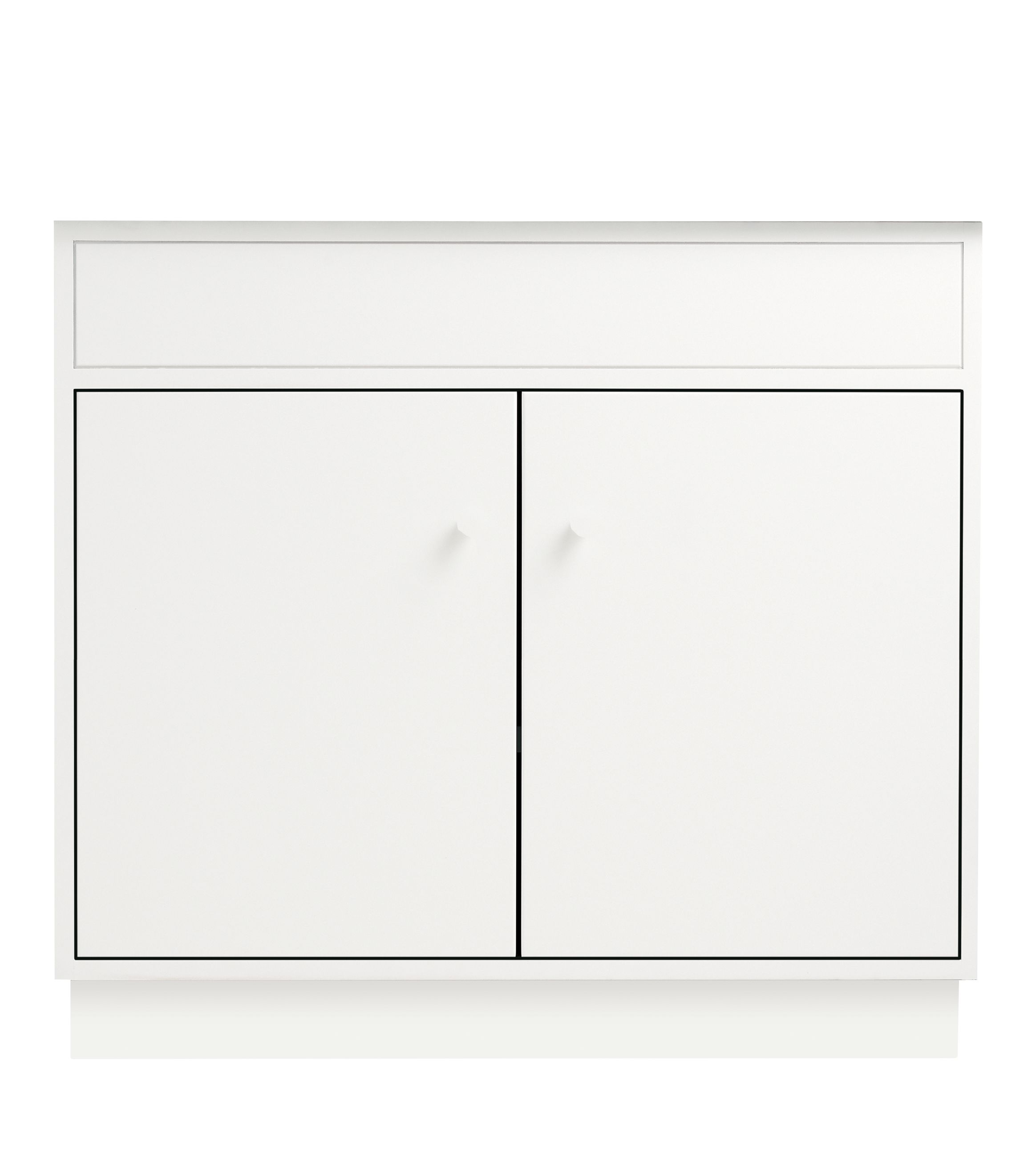 Linear 35.25w 21.75d 34h Single-Sink Vanity w/Wood Base & Left Overhang