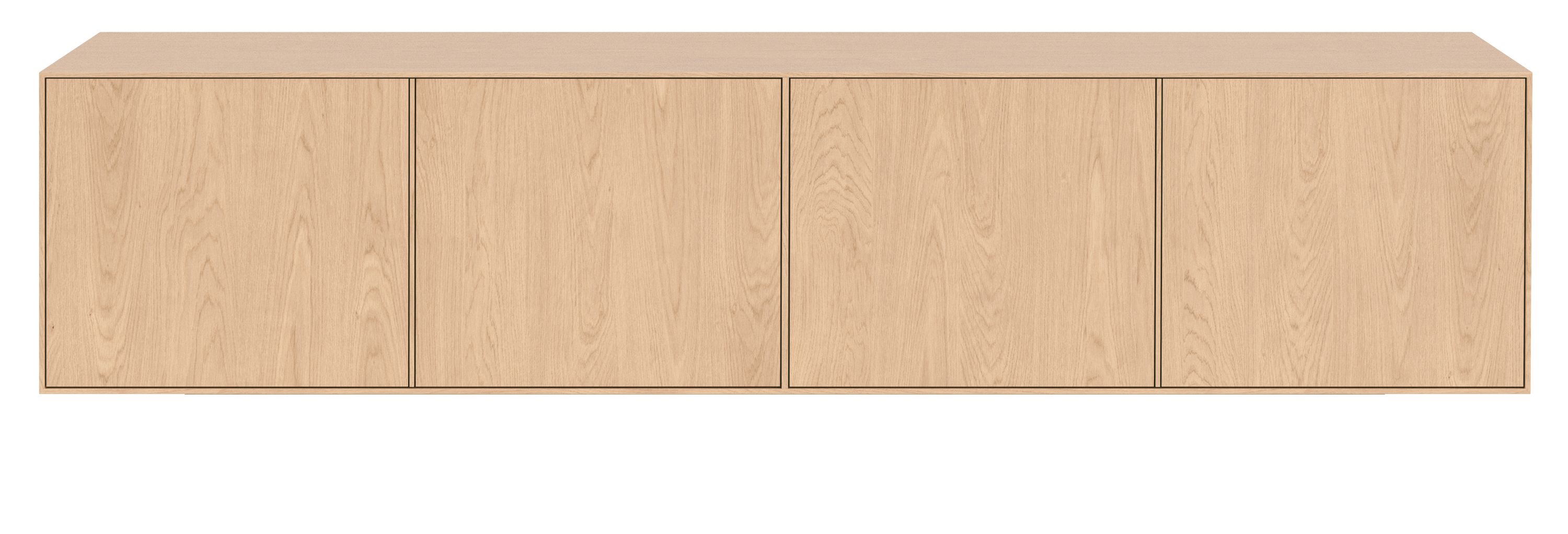 Hudson 82w 20d 24h Four-Door Media Cabinet with Wood Base