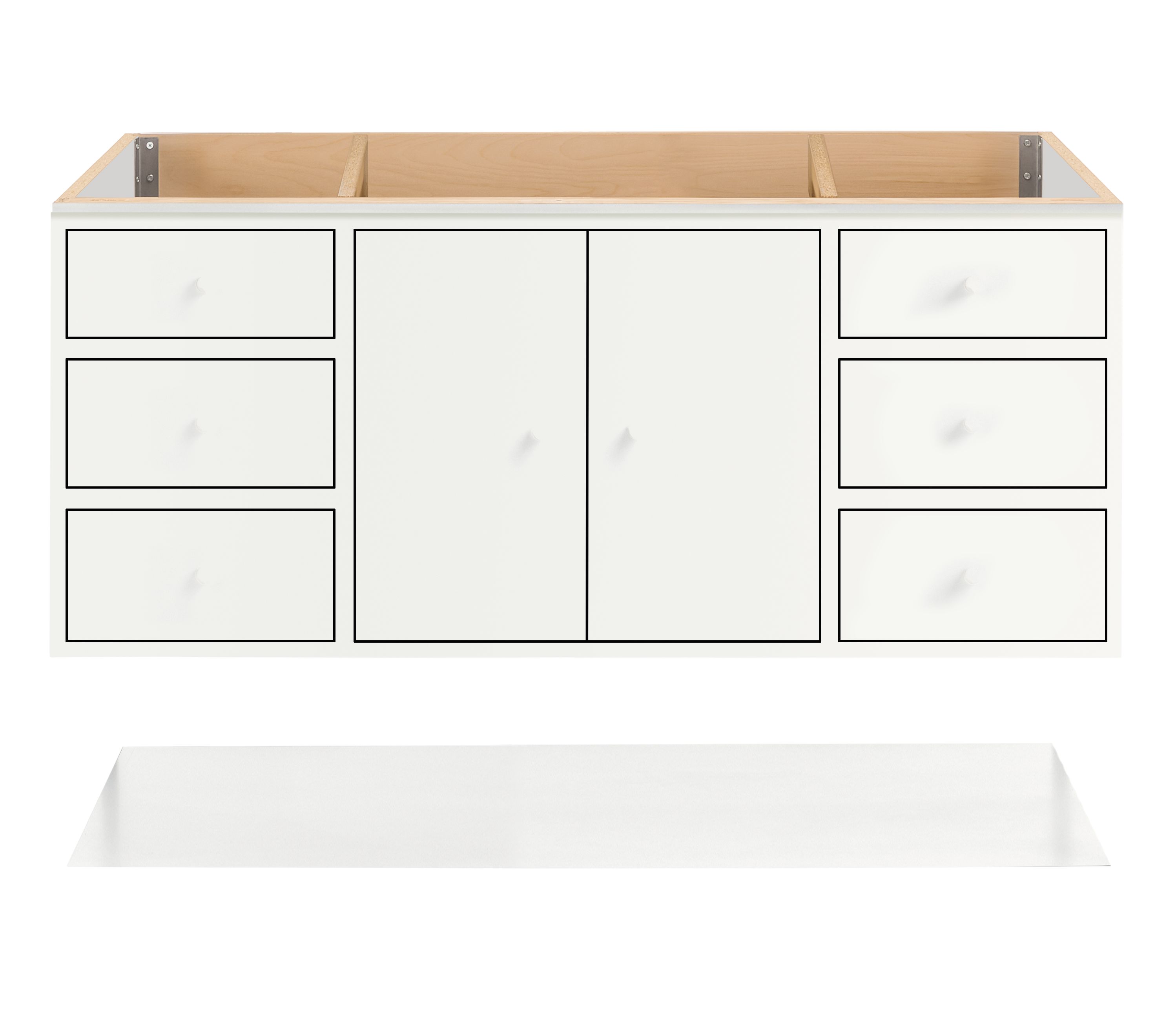 Linear Bathroom Vanities with Shelf