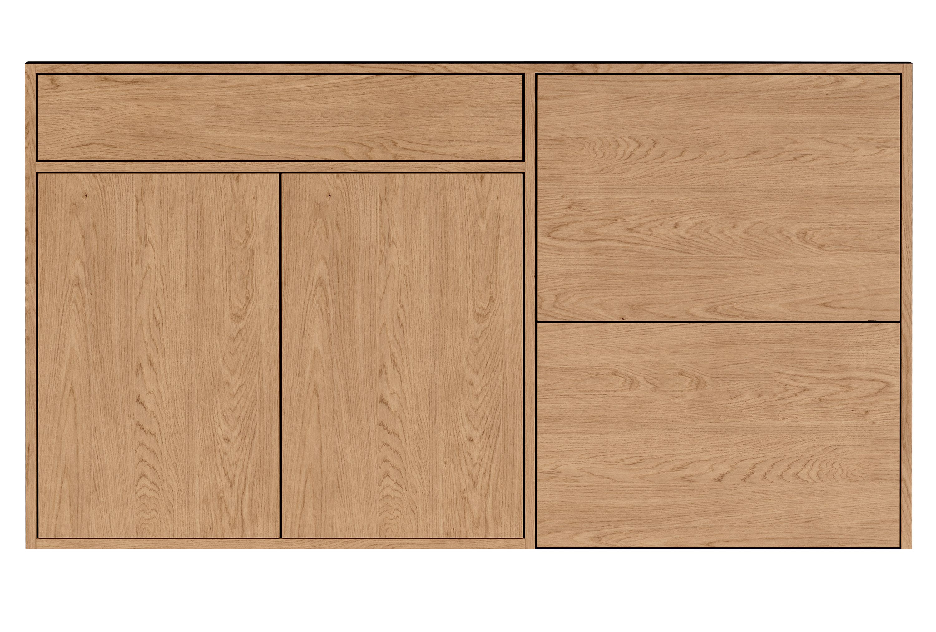 Linear 60w 25d 39h Storage Cabinet with Two Refrigerator Drawers