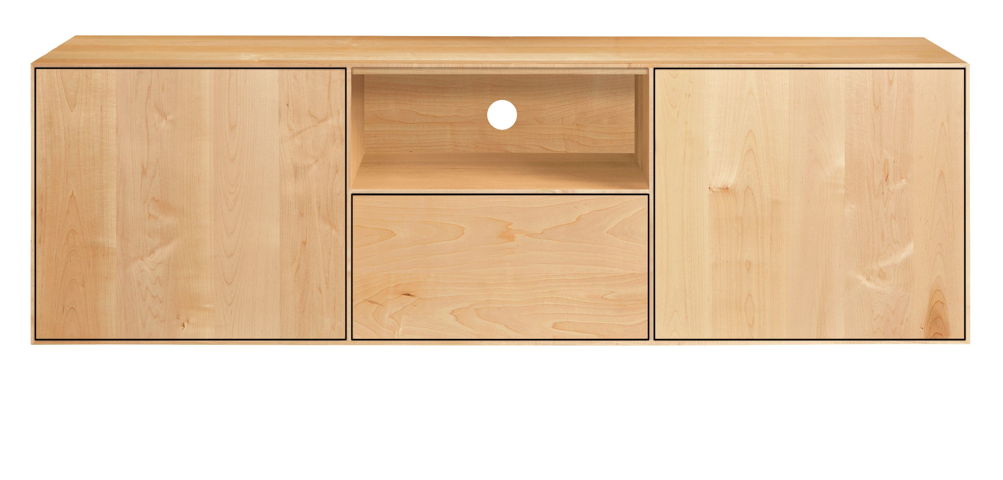 Hudson 60w 16d 24h Media Cabinet with Wood Base