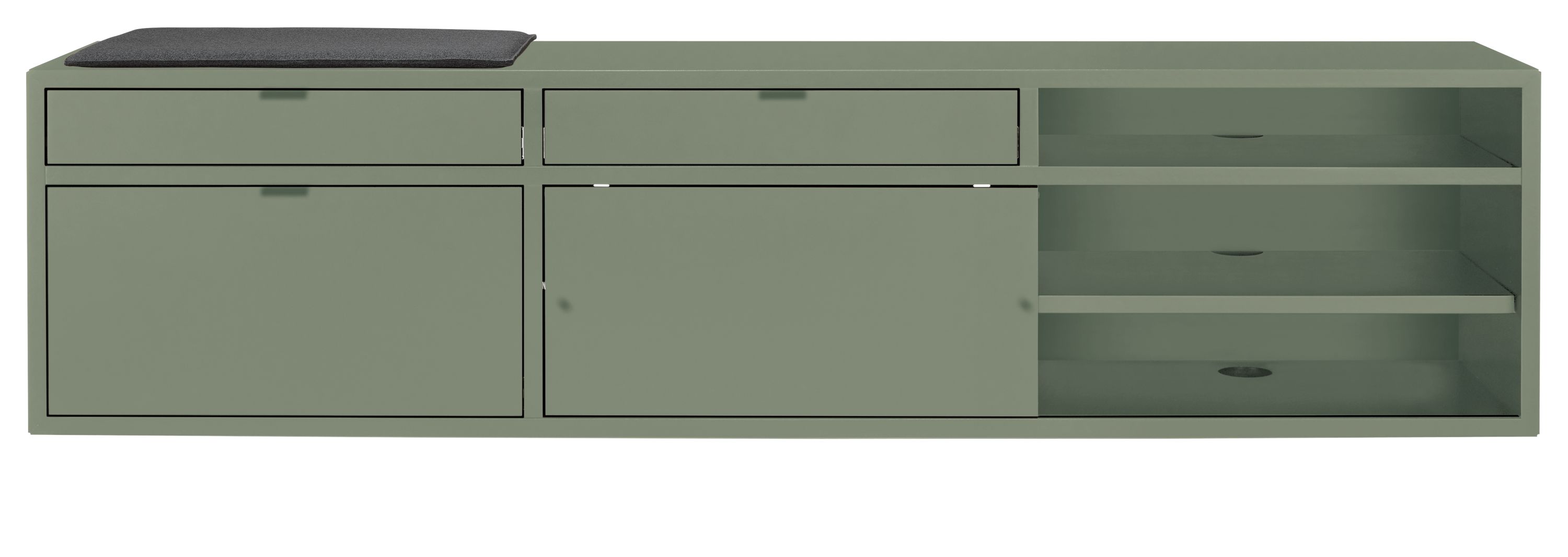 Copenhagen 80w 16d 25h Left-File Drawer Bench with Cushion