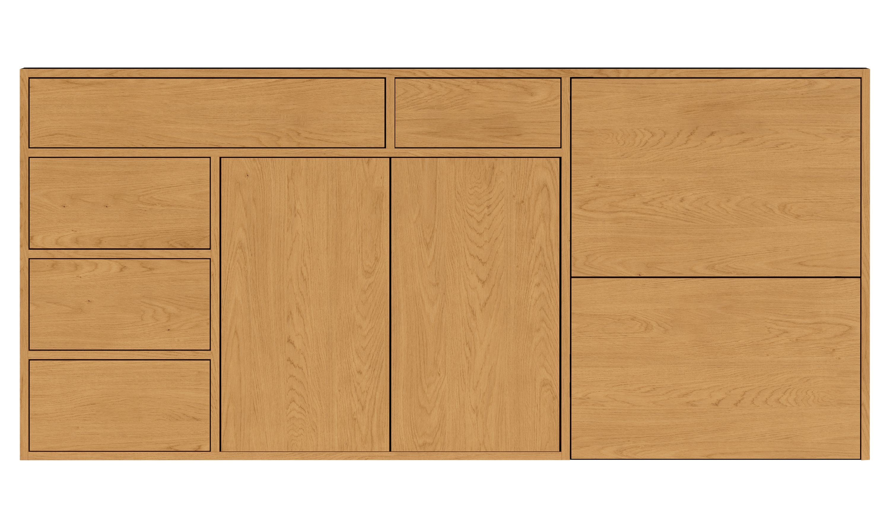 Linear 72w 25d 39h Storage Cabinet with Two Refrigerator Drawers