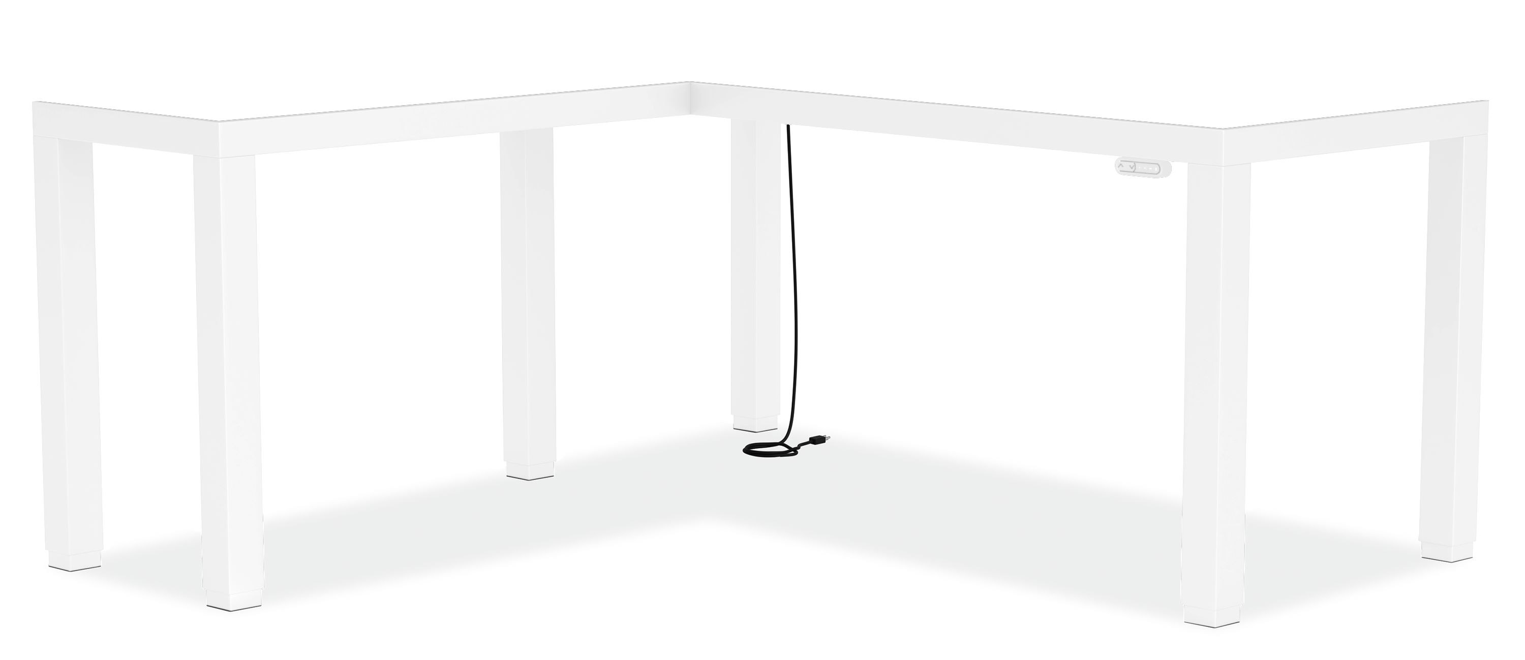 Parsons 60w 24d 29-49h Adjustable Standing Desk with 36w 18d Return