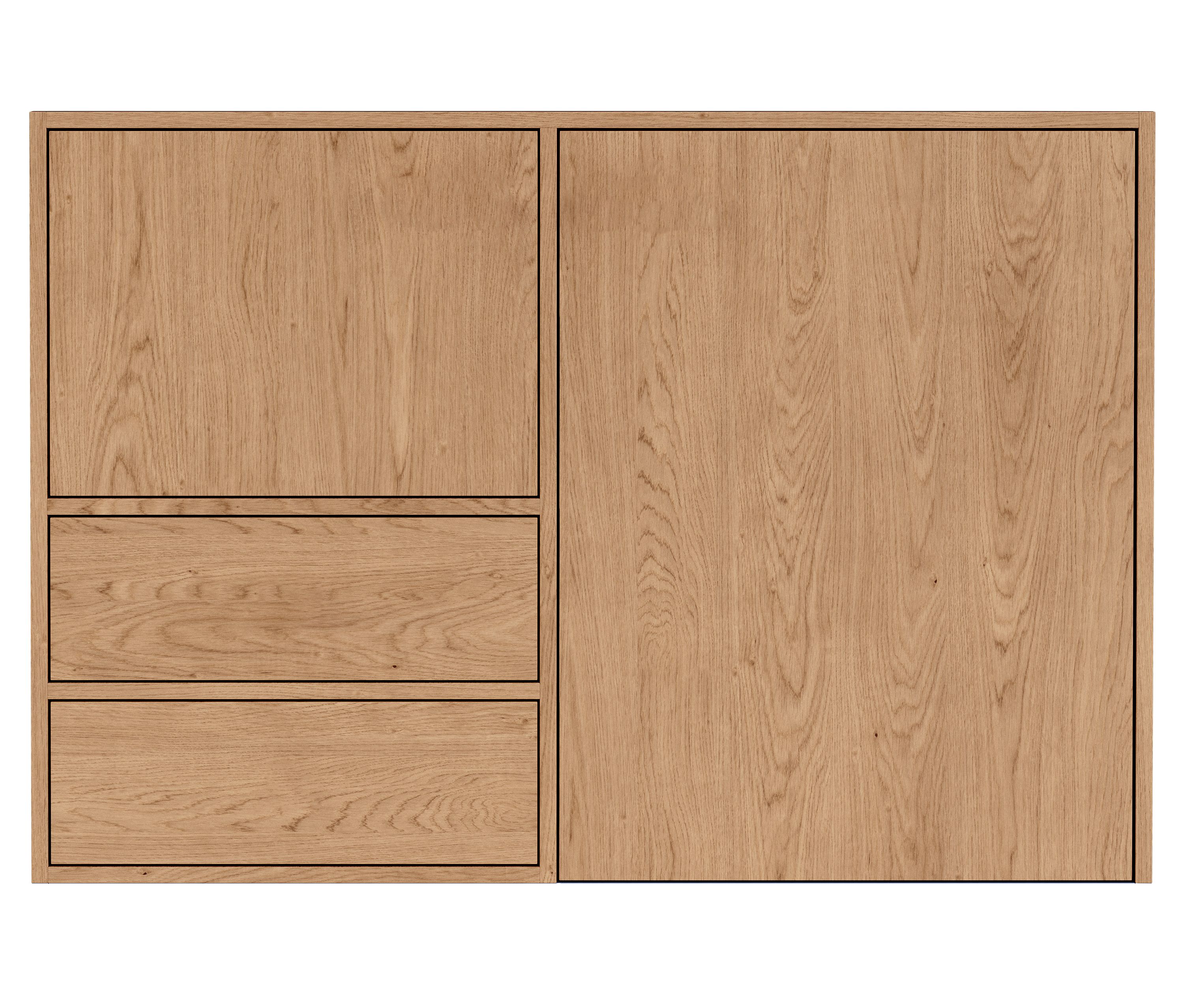 Linear 48w 25d 39h Storage Cabinet with Wood Refrigerator Door