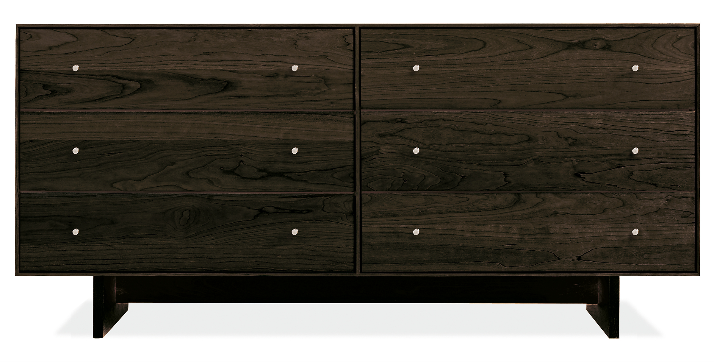 Hudson 60w 20d 28h Six-Drawer Dresser with Wood Base