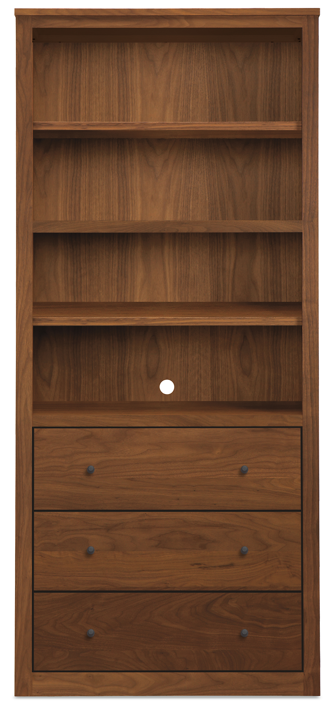 Woodwind 32w 17d 72h Three-Drawer Bookcase