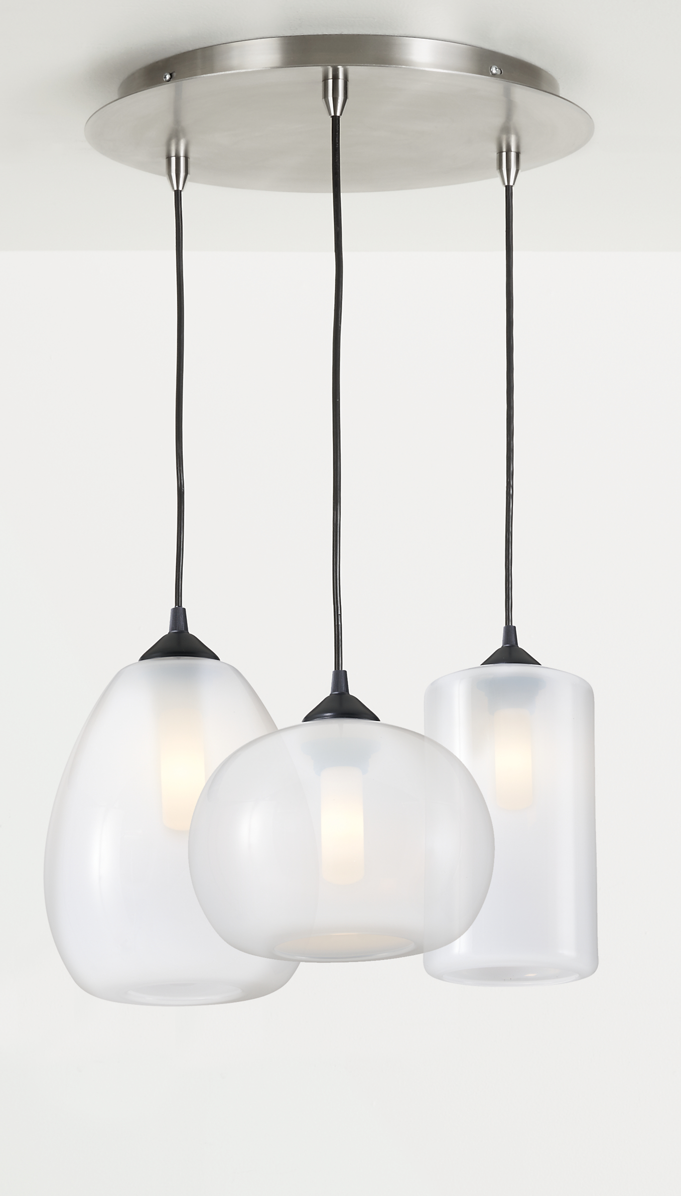 Gale Pendants with Round Ceiling Plate - Set of Three