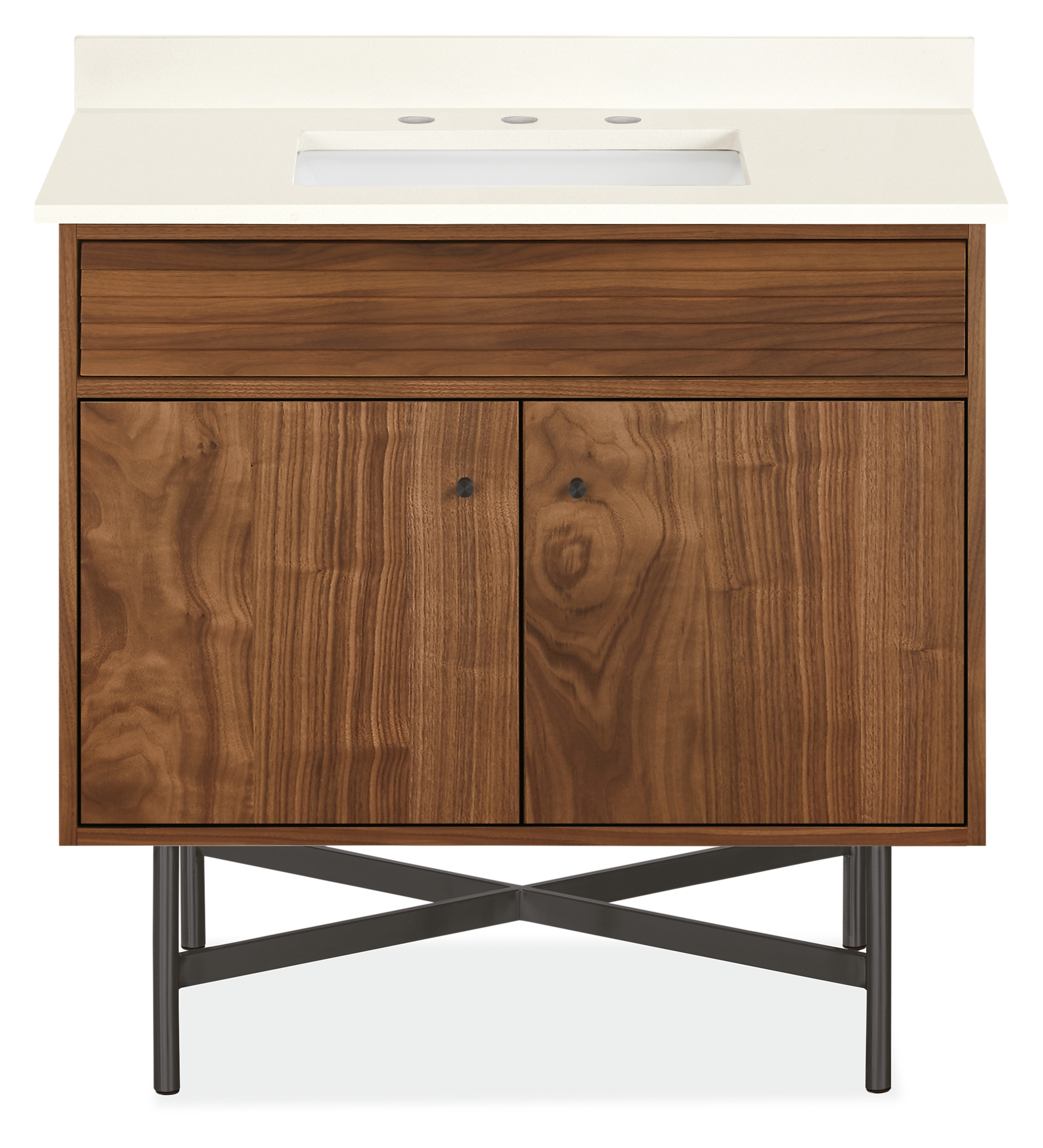 Adrian 36w 21.75d 34h Single-Sink Bath Vanity with Left & Right Overhang