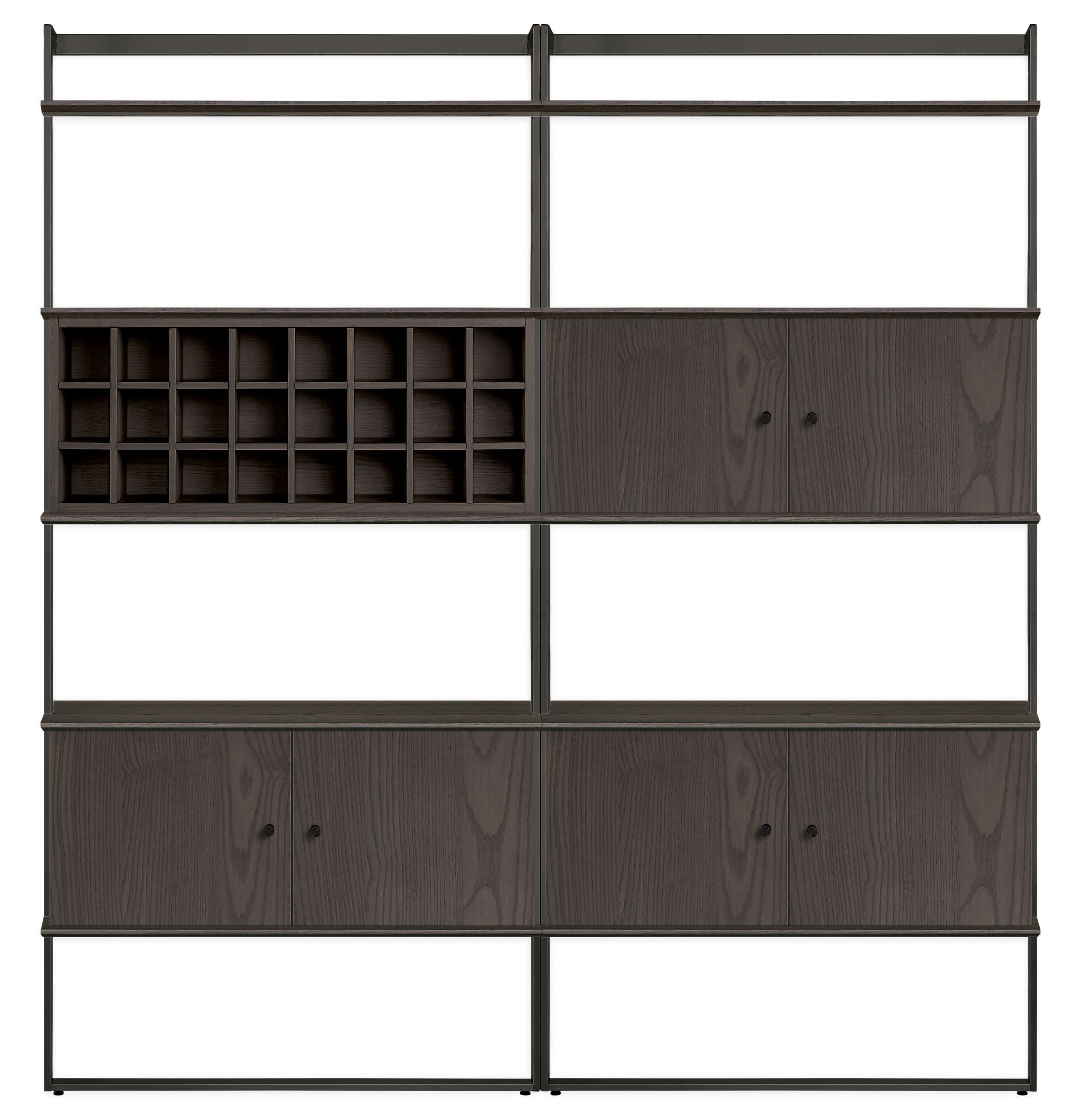Beam 72w 12d 78h Bookcase Wall Unit with Inserts