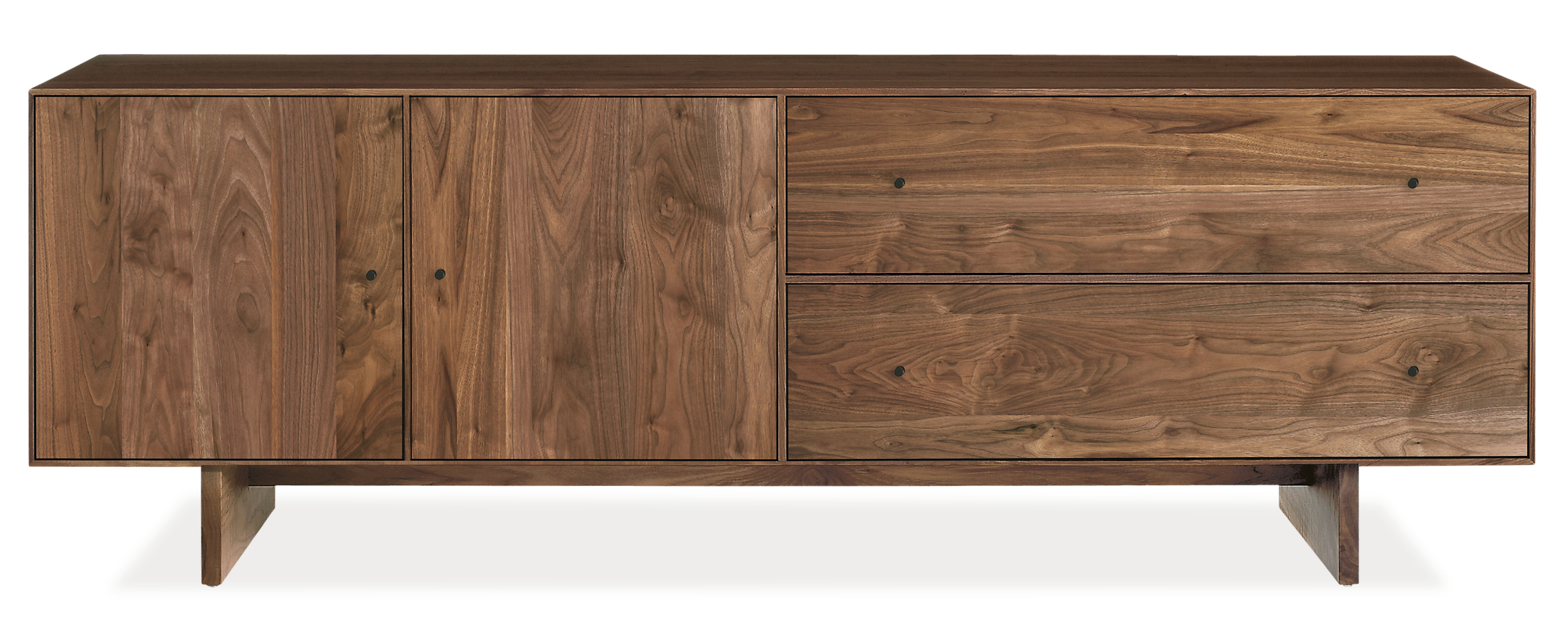 Hudson 72w 16d 24h 2-Door/2-Drawer Media Cabinet with Wood Base