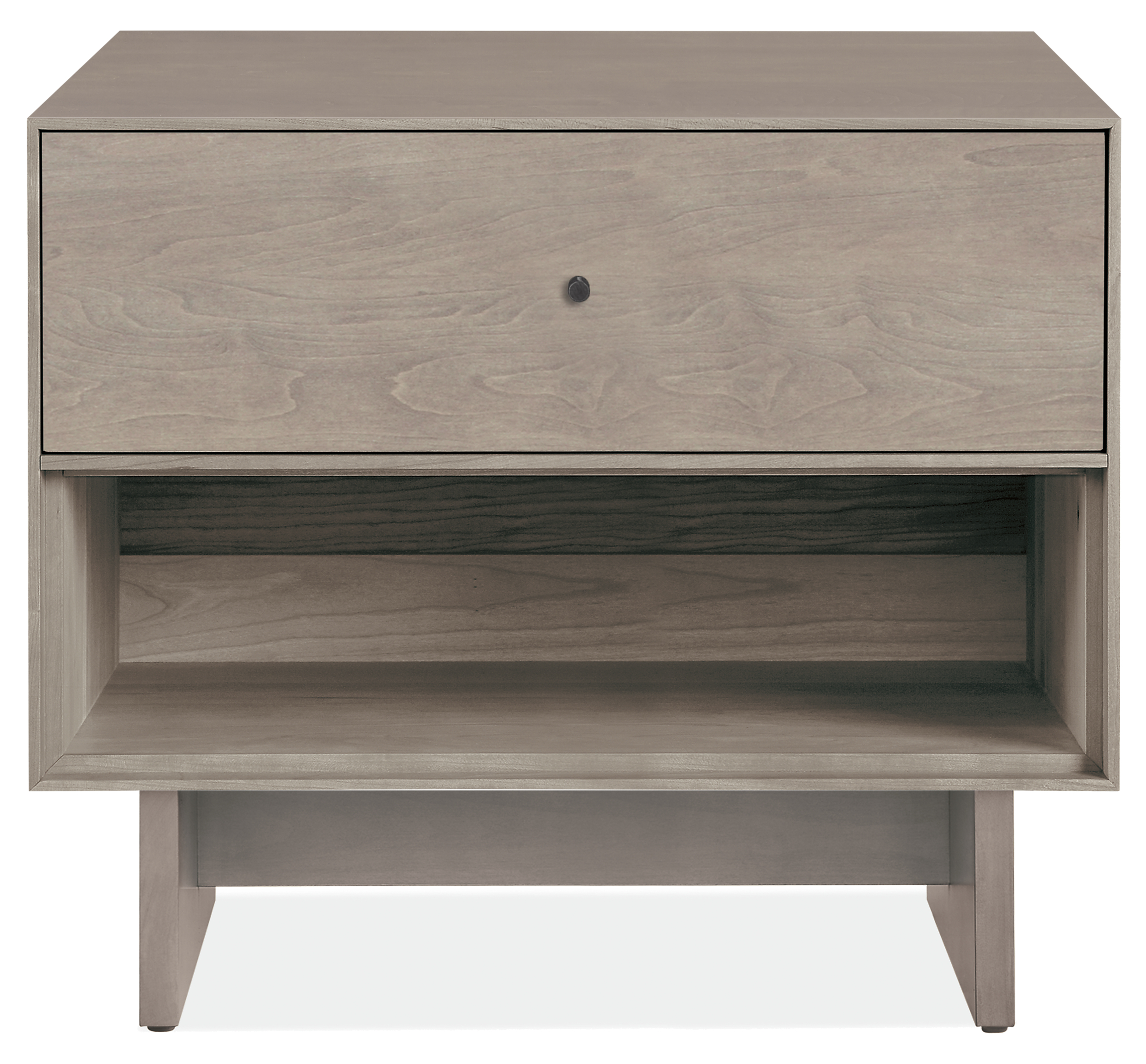 Hudson 26w 20d 22h One-Drawer Nightstand with Wood Base