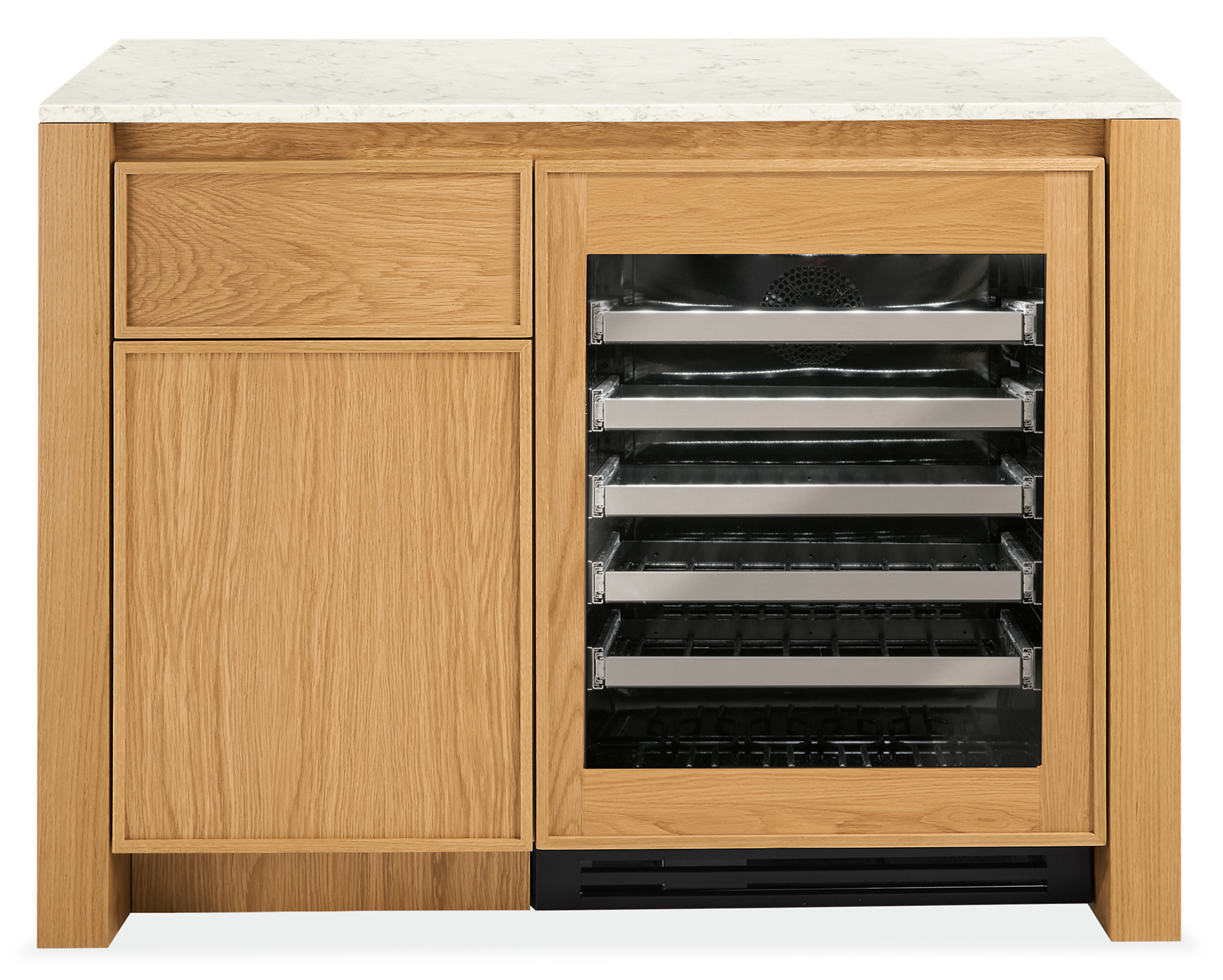 Amherst 48w 25d 36h Storage Cabinet w/Glass Refrigerator Door