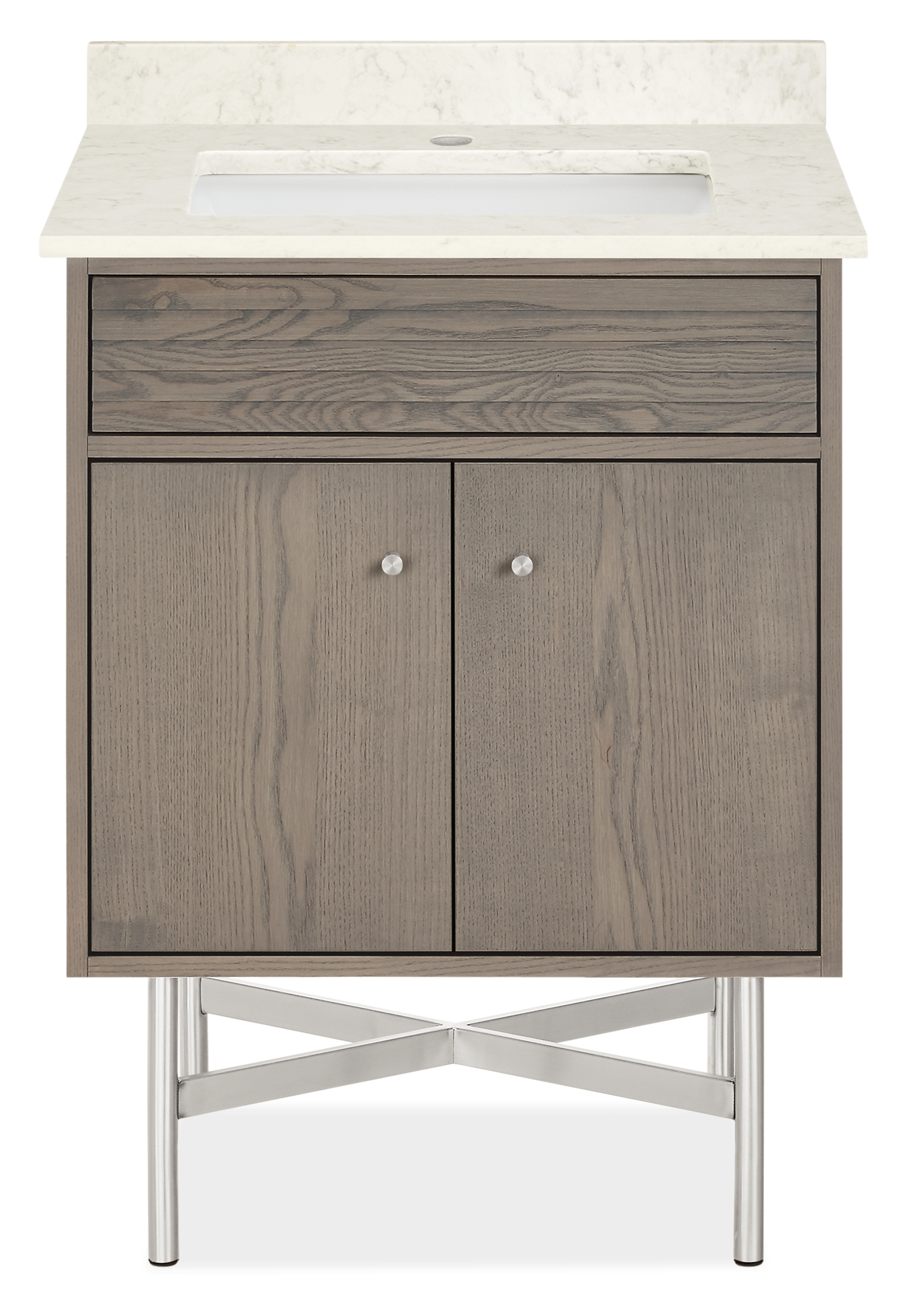 Adrian 26w 21.75d 34h Single-Sink Bath Vanity with Left & Right Overhang