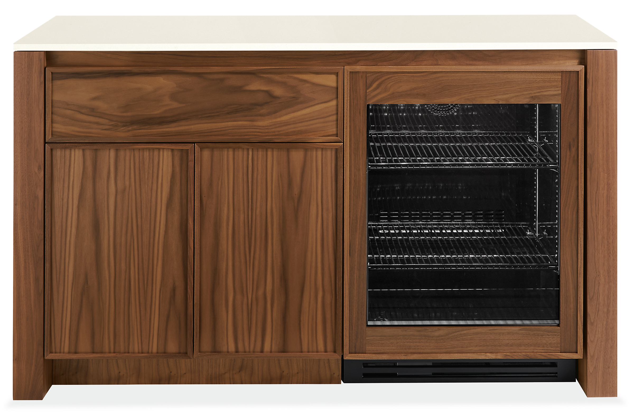 Amherst 60w 25d 36h Storage Cabinet w/Glass Refrigerator Door