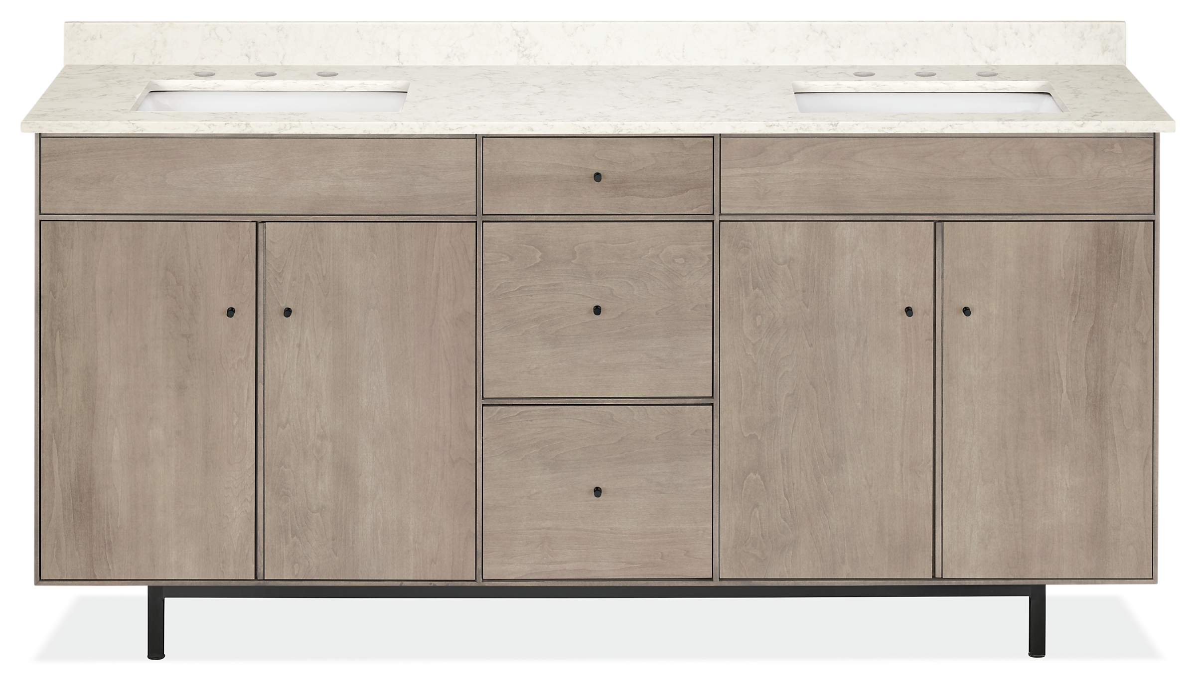 Hudson 72w 21.75d 34h Double-Sink Bath Vanity with Left & Right Overhang
