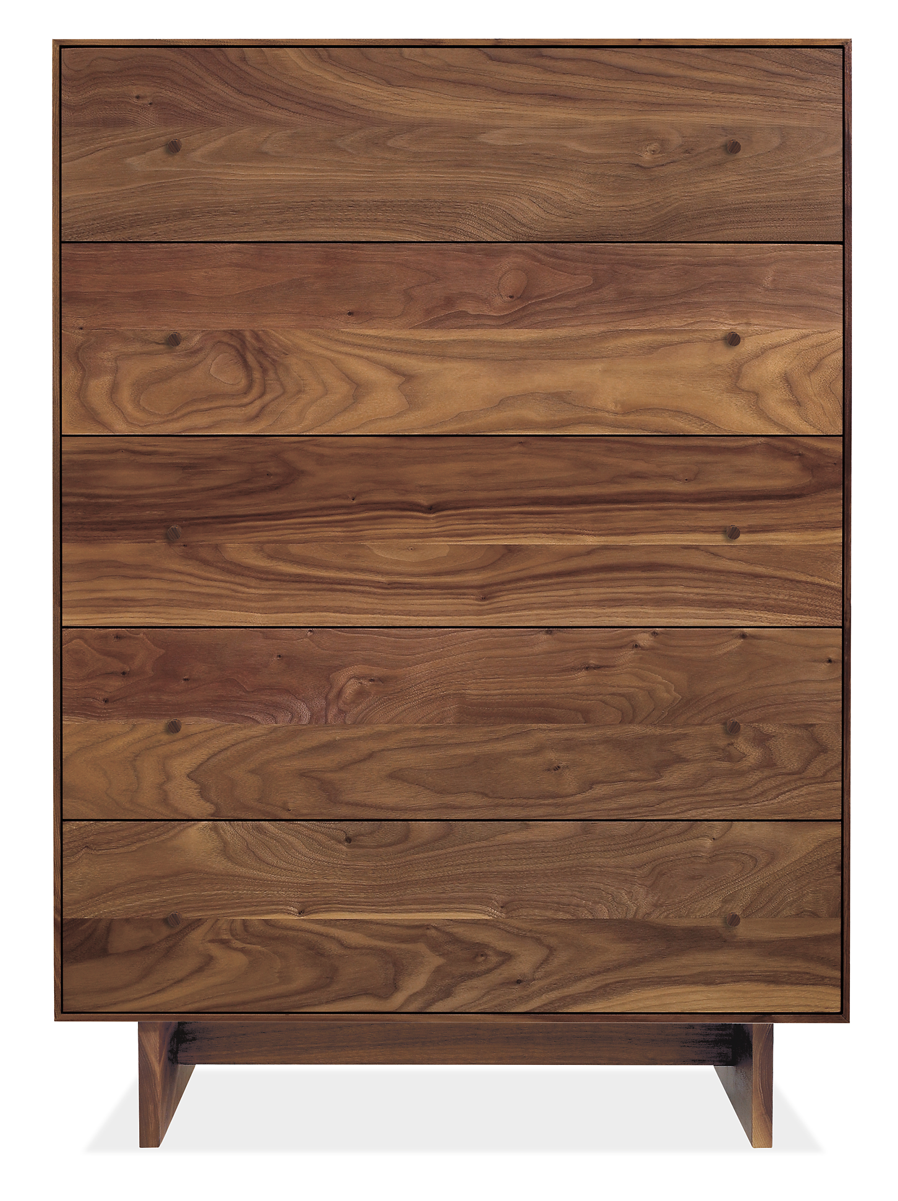 Hudson 36w 20d 51h Five-Drawer Dresser with Wood Base