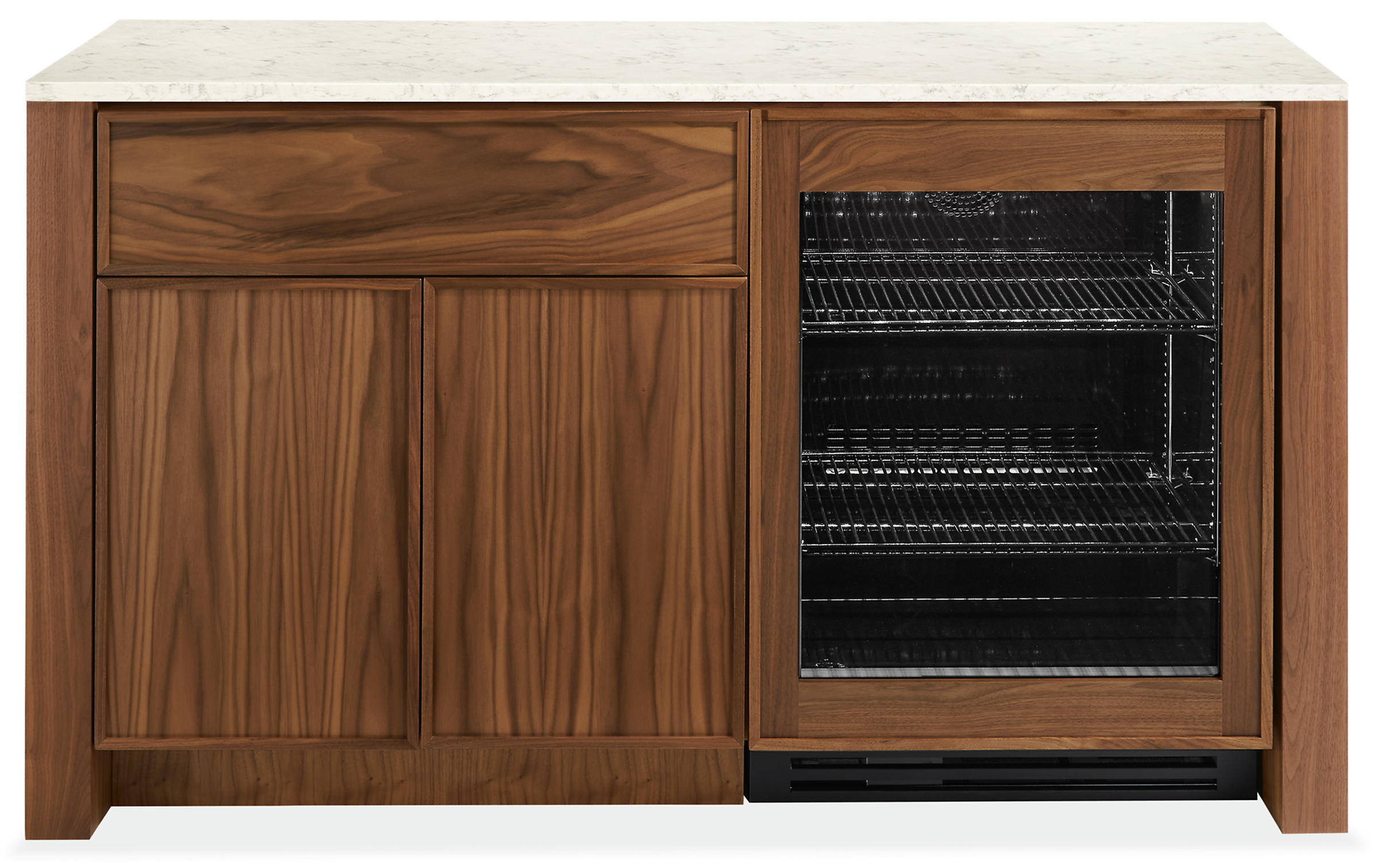 Amherst 60w 25d 34h ADA-Height Storage Cabinet w/Glass Refrigerator Door