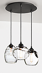 Glow Mixed  Pendants with Round Ceiling Plate - Set of Three