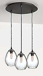 Swift Pendants with Round Ceiling Plate - Set of Three