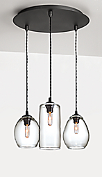 Swift Pendants with Round Ceiling Plate - Set of Three