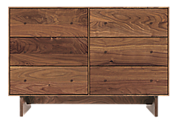 Hudson 50w 20d 34h Six-Drawer Dresser with Wood Base