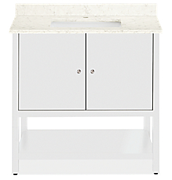 Emerson 36w 21.75d 34h Single-Sink Bath Vanity with Left & Right Overhang