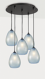Gale Pendants with Round Ceiling Plate - Set of Five