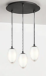 Polar Pendants with Round Ceiling Plate - Set of Three