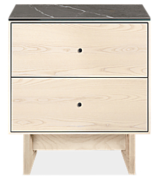 Hudson 20w 20d 22h Two-Drawer Nightstand with Wood Base & Top