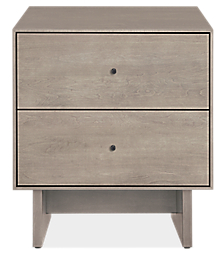 Hudson 20w 20d 22h Two-Drawer Nightstand with Wood Base