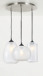 Gale Pendants with Round Ceiling Plate - Set of Three